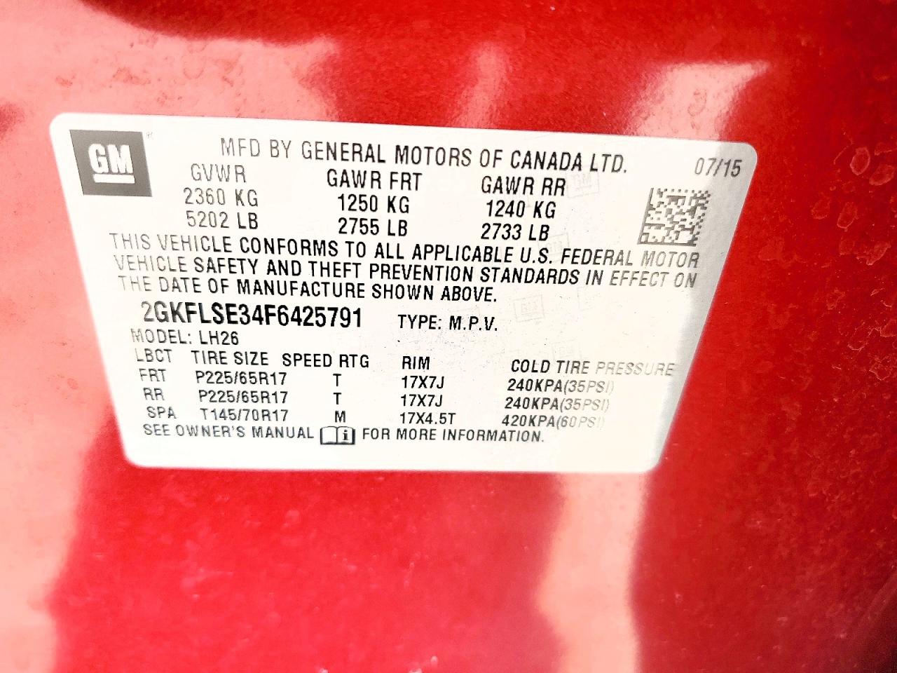 2015 Gmc Terrain Slt Красный vin: 2GKFLSE34F6425791