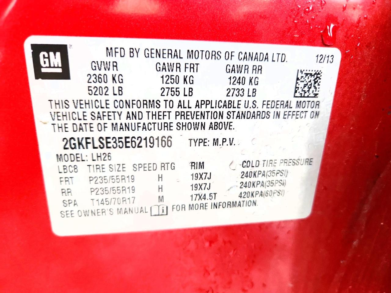 2014 Gmc Terrain Slt Red vin: 2GKFLSE35E6219166