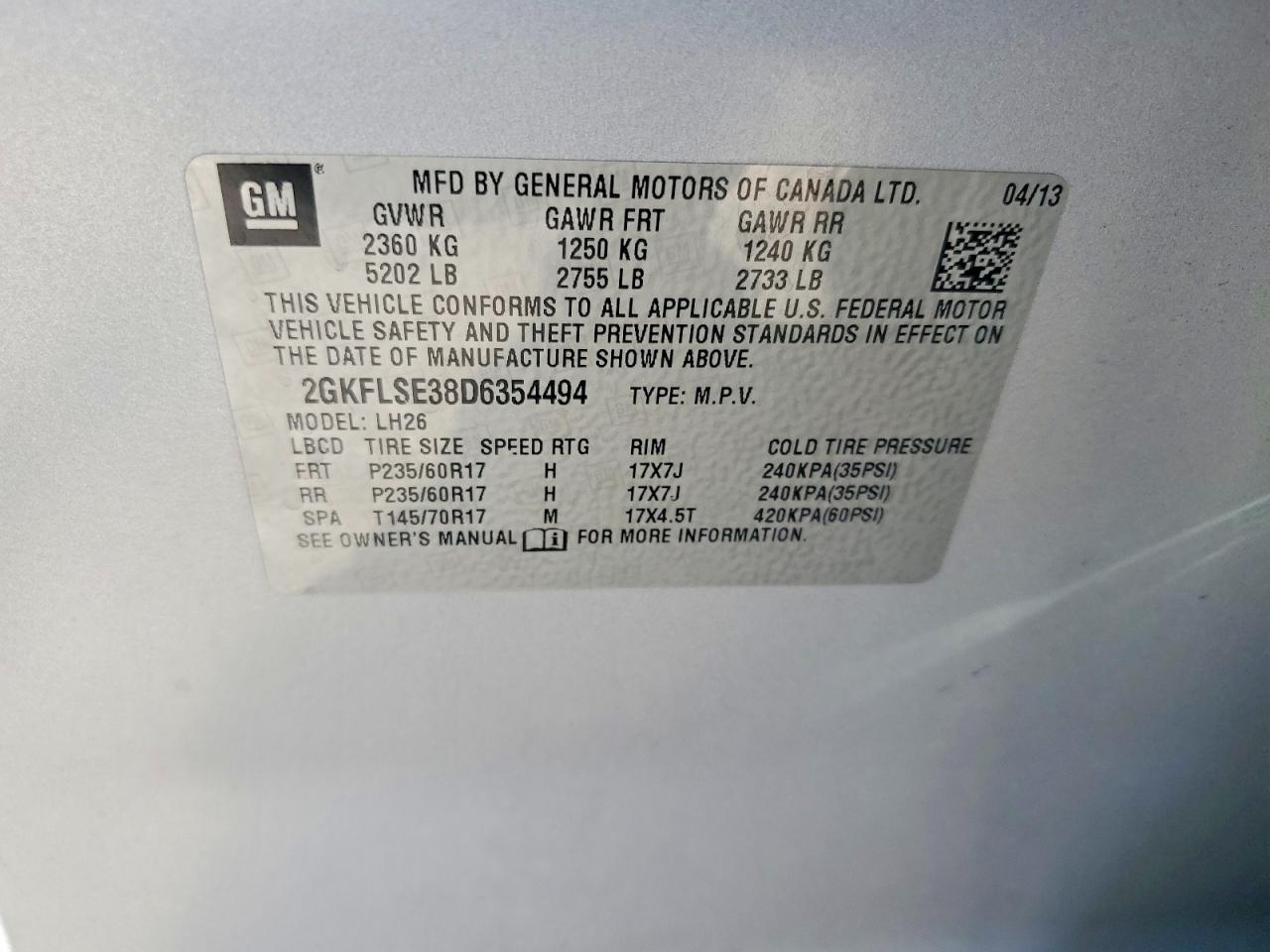 2013 Gmc Terrain Sle Silver vin: 2GKFLSE38D6354494