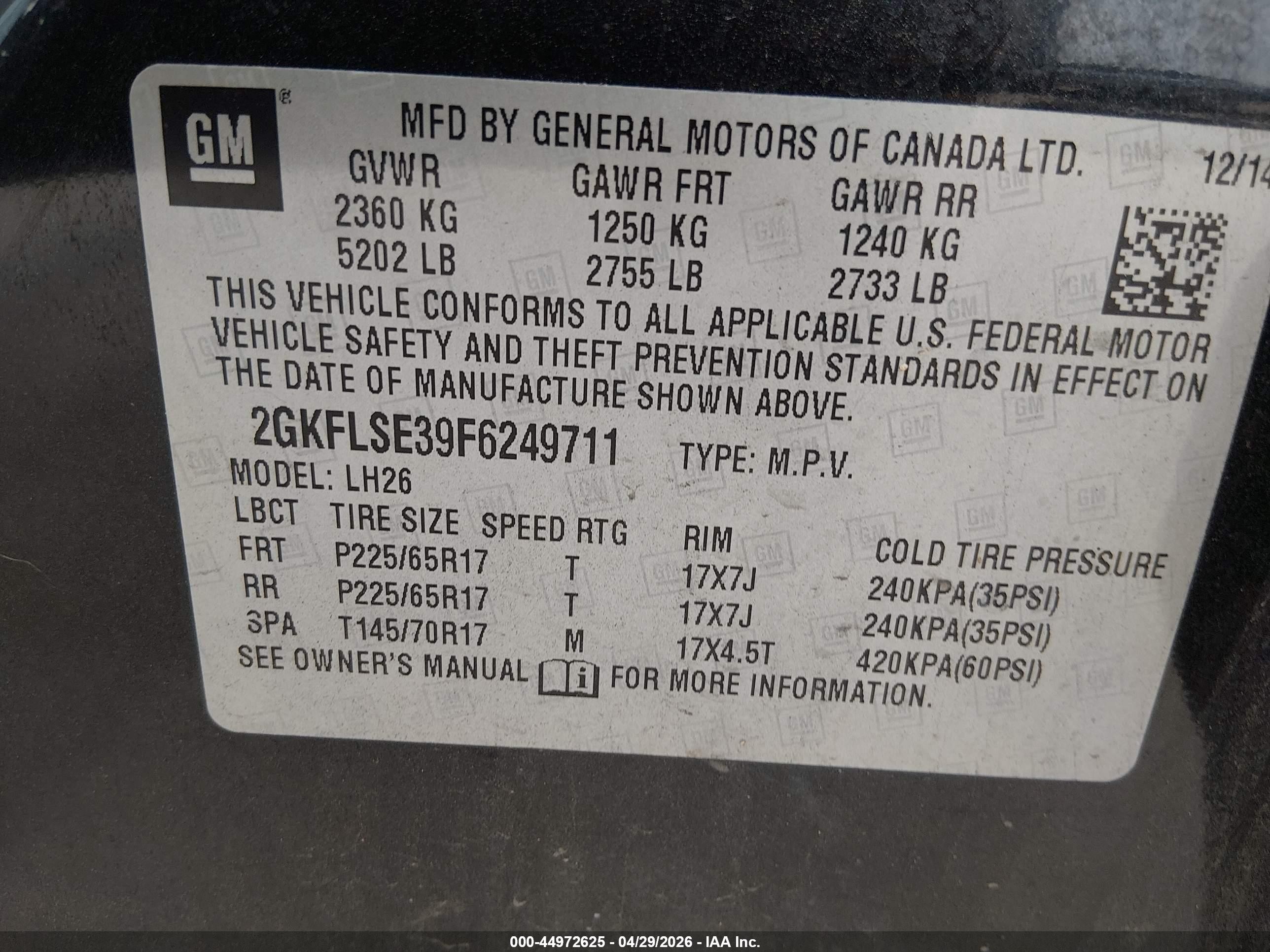 2015 Gmc Terrain Slt-1 Black vin: 2GKFLSE39F6249711