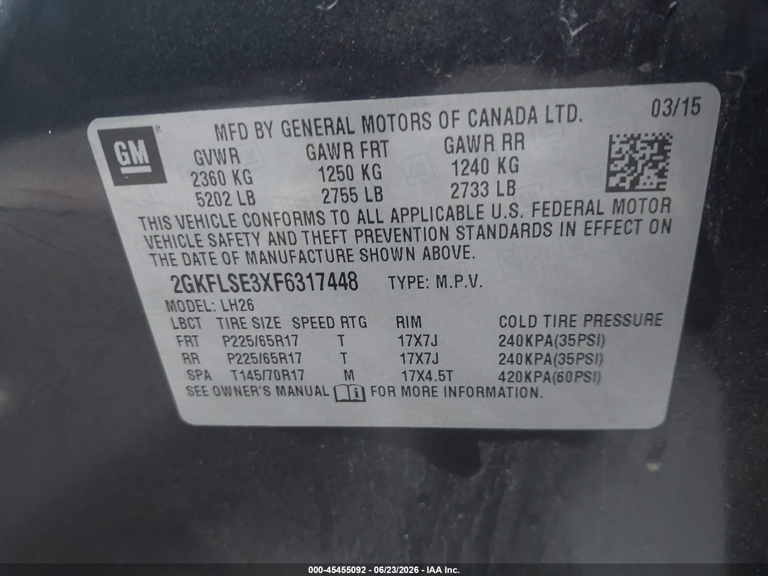 2015 Gmc Terrain Slt-1 Gray vin: 2GKFLSE3XF6317448