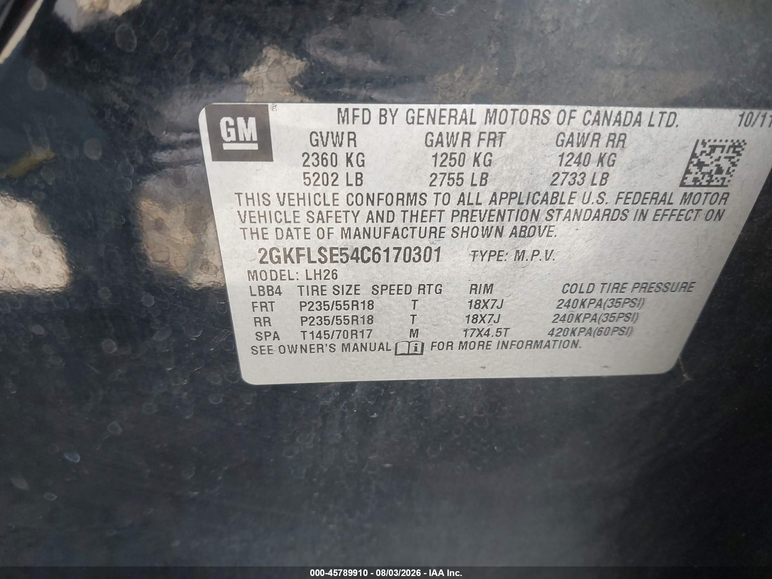 2012 Gmc Terrain Sle-2 Black vin: 2GKFLSE54C6170301