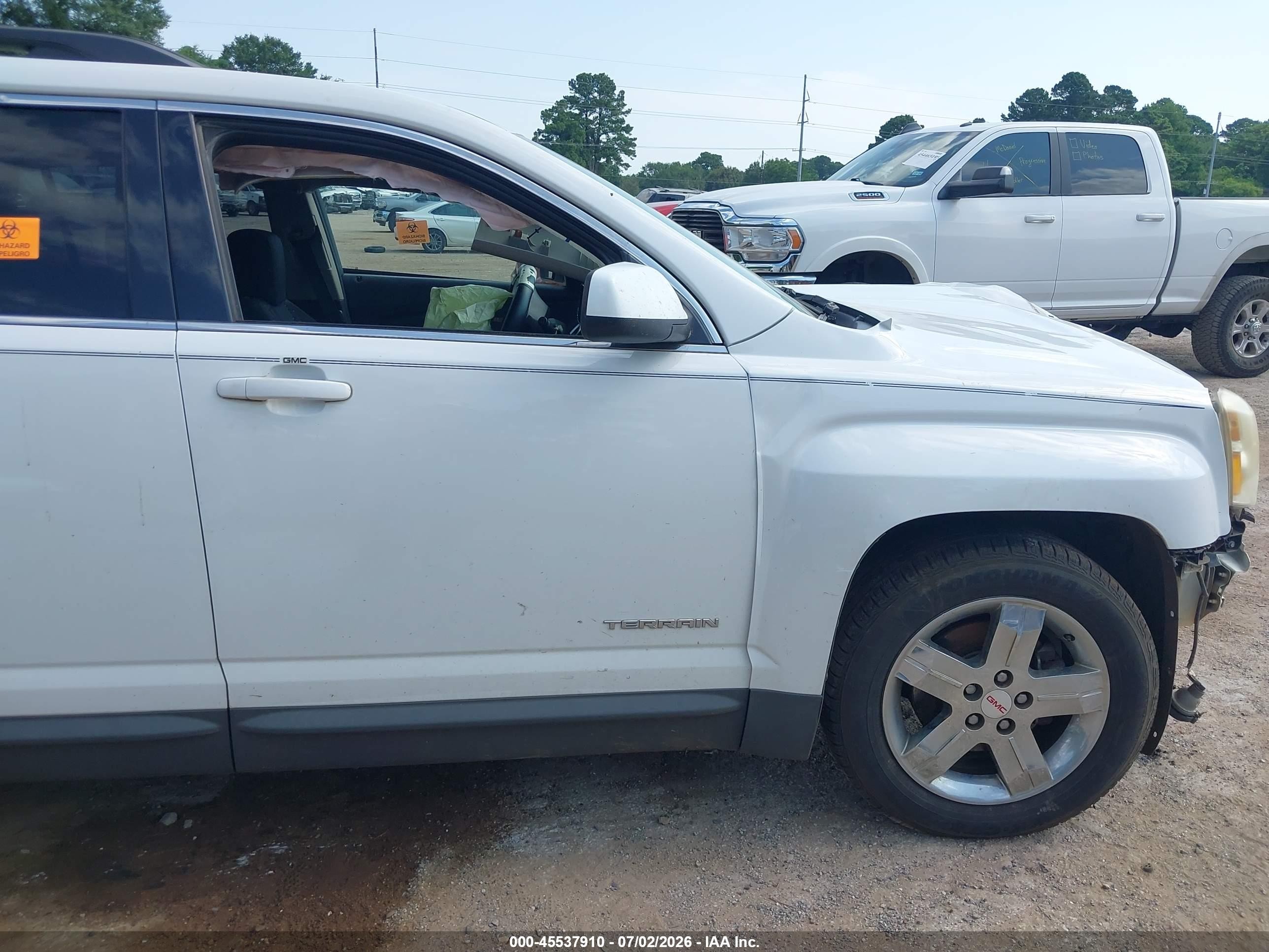 2012 Gmc Terrain Sle-2 White vin: 2GKFLSE57C6182314