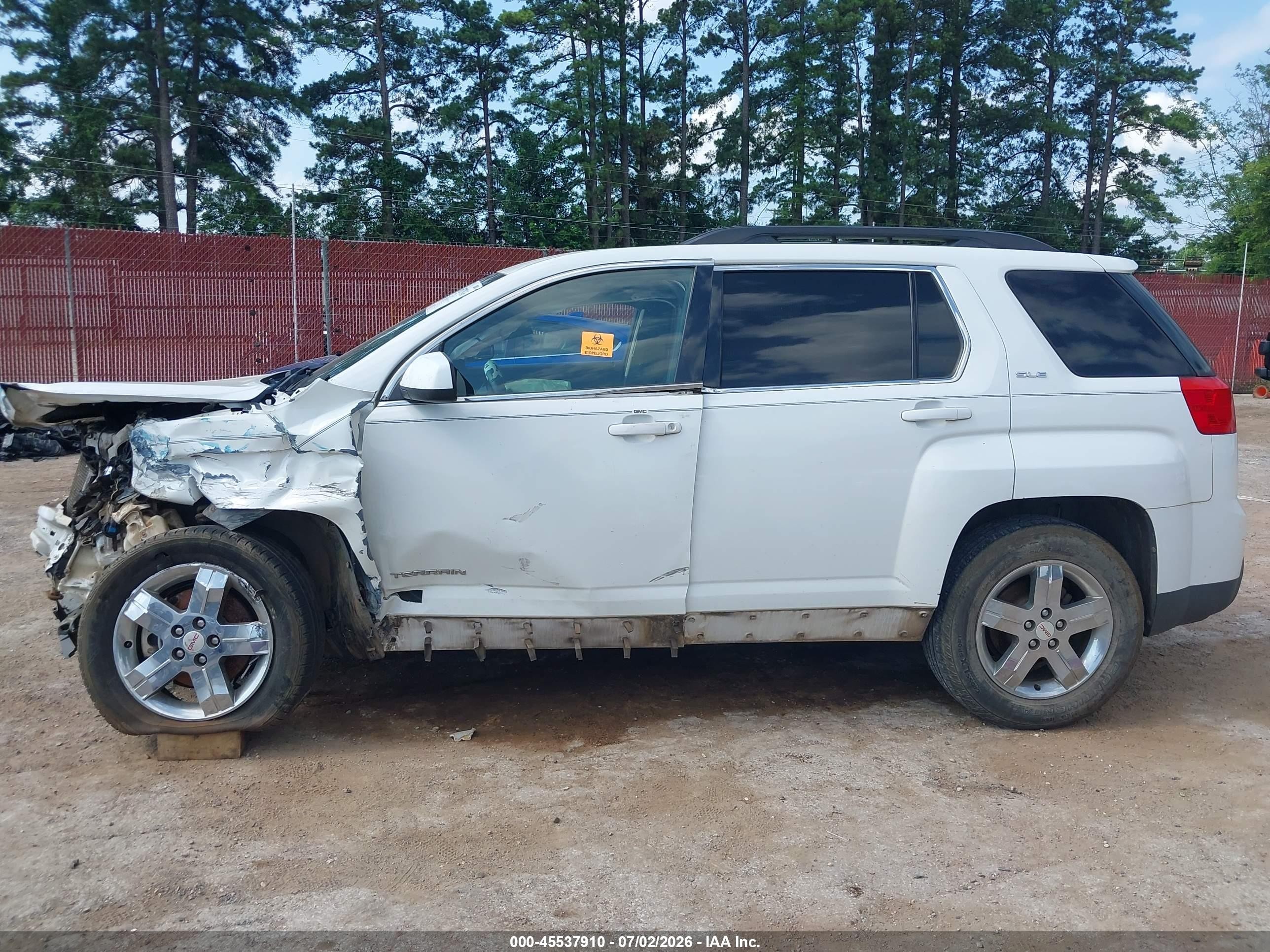 2012 Gmc Terrain Sle-2 White vin: 2GKFLSE57C6182314