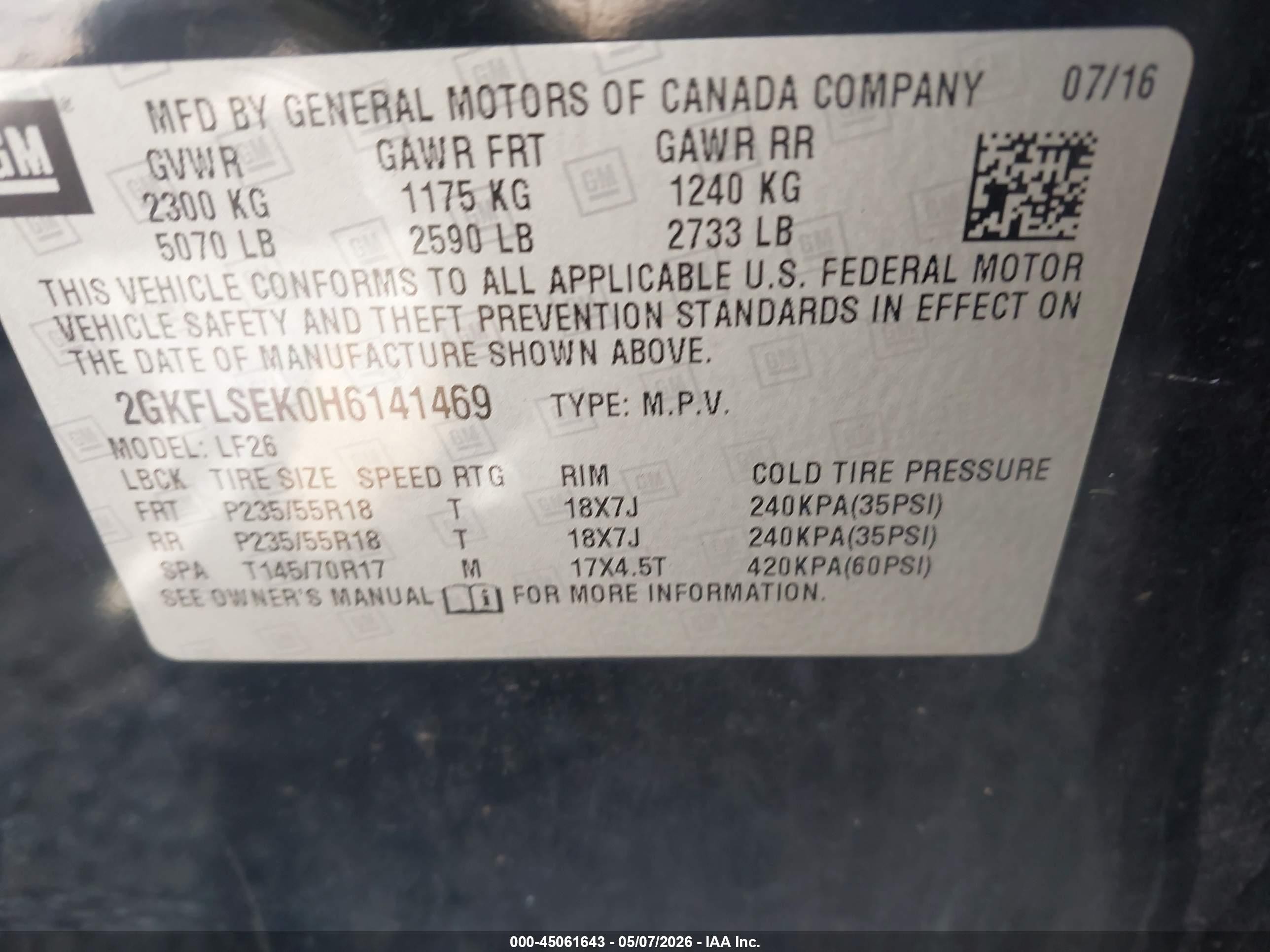 2017 Gmc Terrain Sle-1 Черный vin: 2GKFLSEK0H6141469