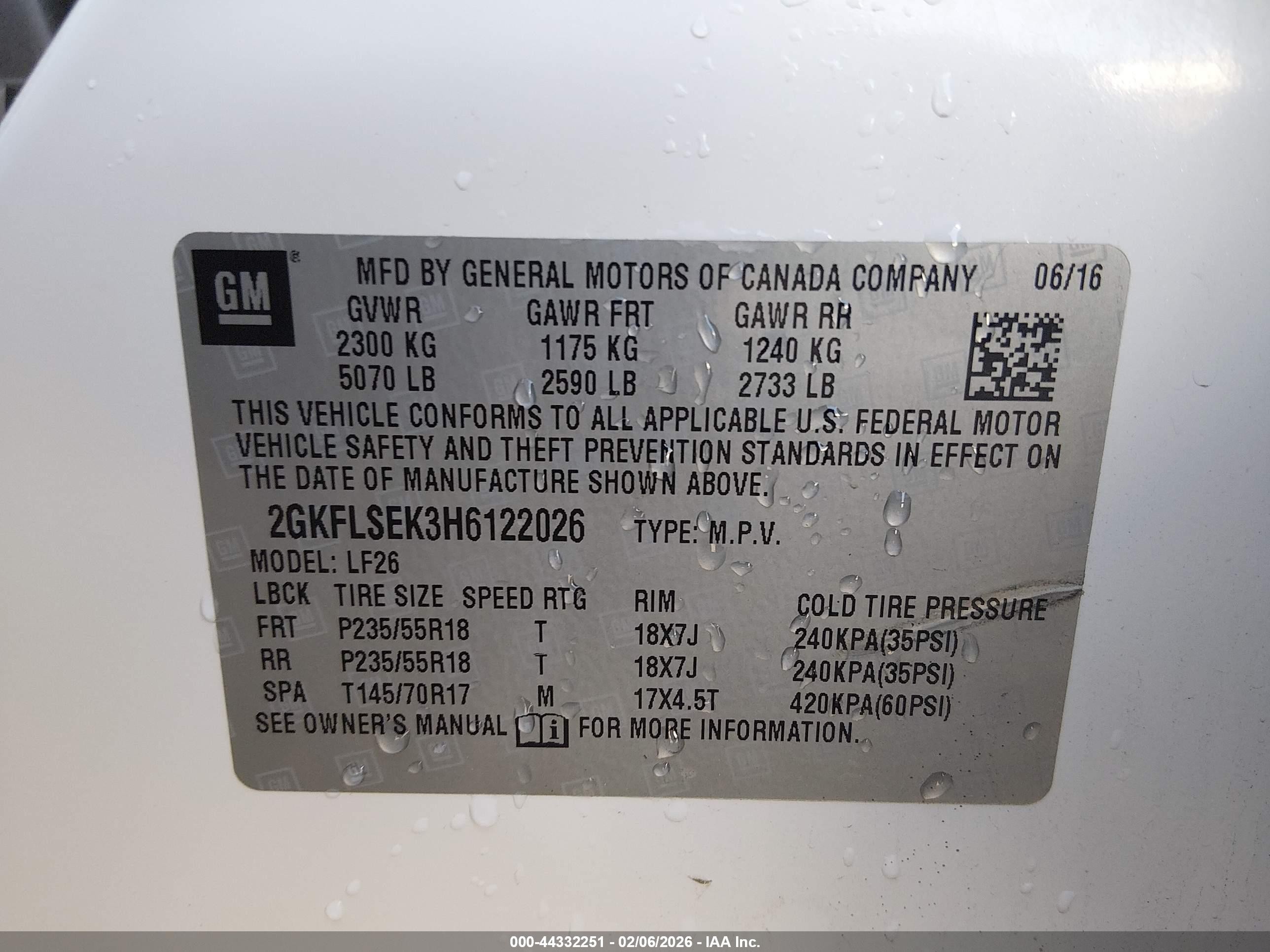 2017 Gmc Terrain Sle-1 White vin: 2GKFLSEK3H6122026