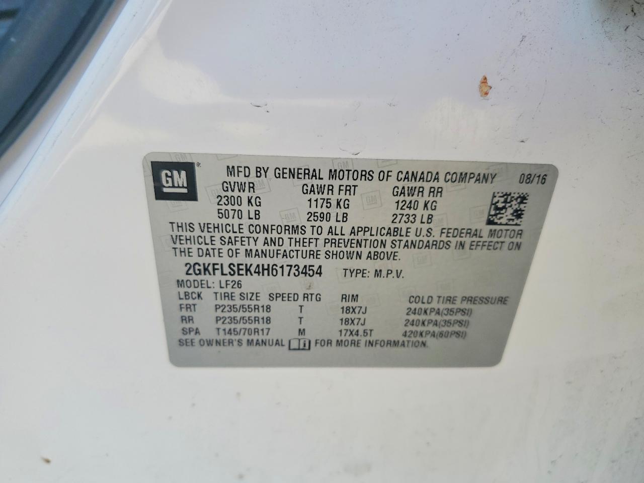 2017 Gmc Terrain Sle White vin: 2GKFLSEK4H6173454