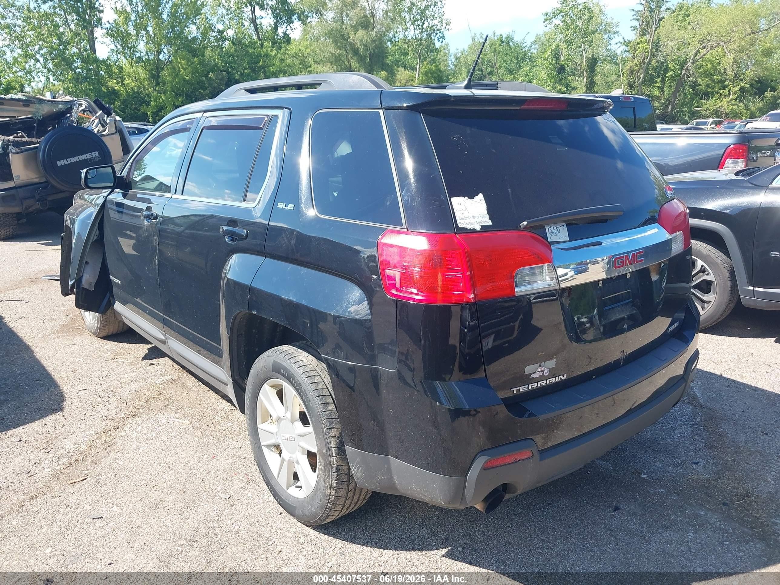 2013 Gmc Terrain Sle-2 Black vin: 2GKFLTE35D6419808