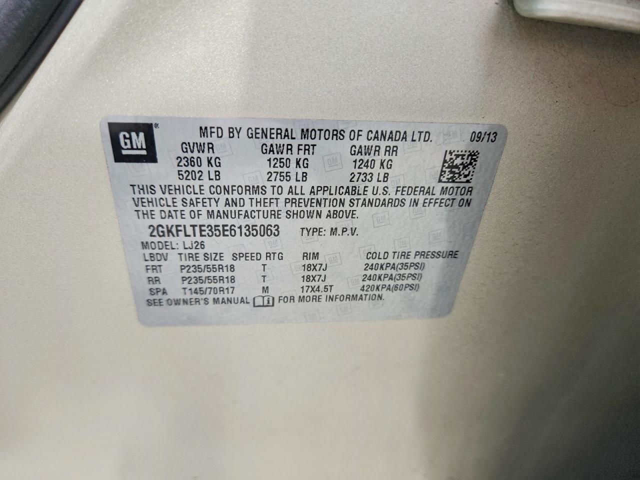 2014 Gmc Terrain Slt Gold vin: 2GKFLTE35E6135063