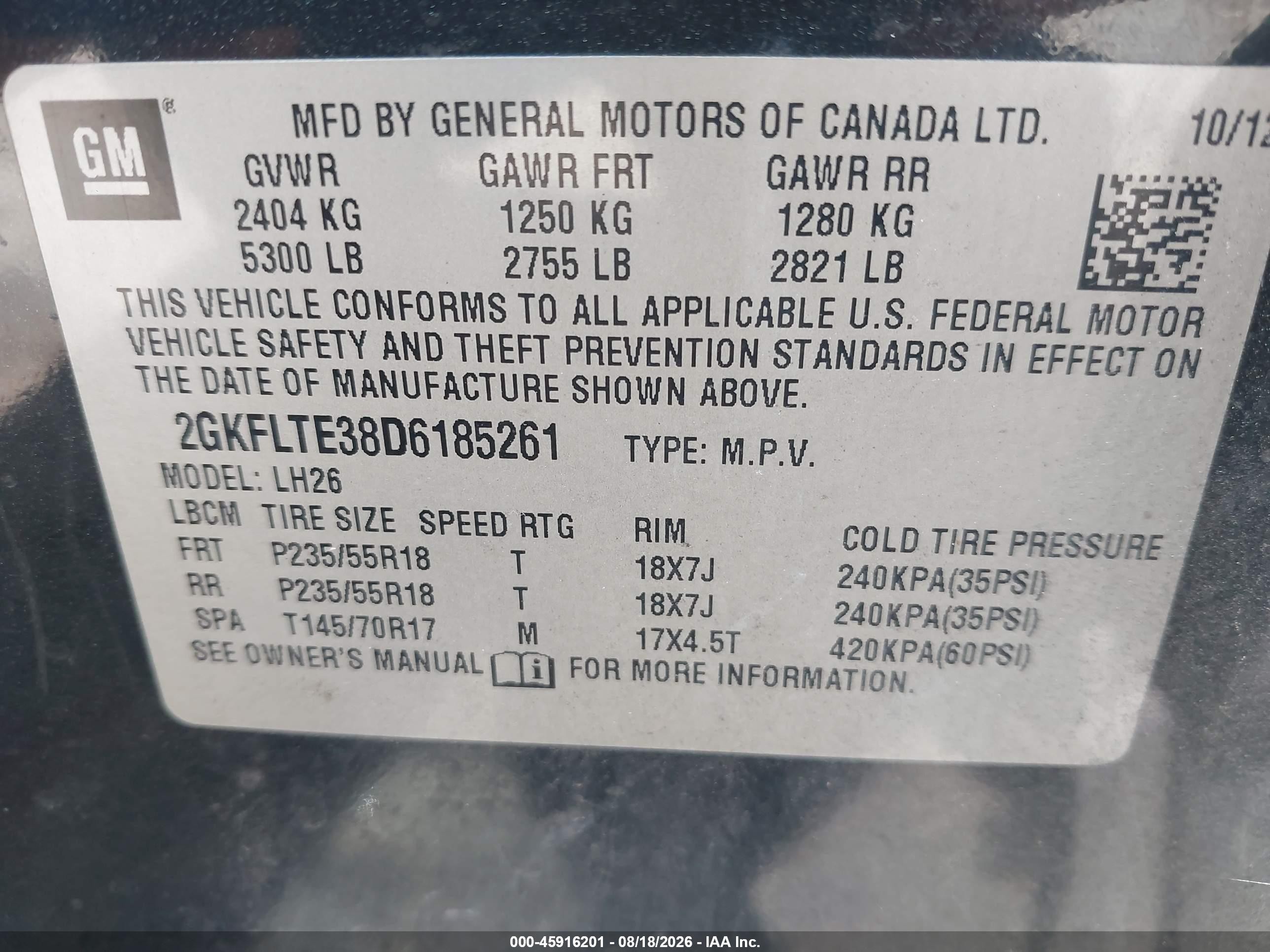 2013 Gmc Terrain Sle-2 Black vin: 2GKFLTE38D6185261