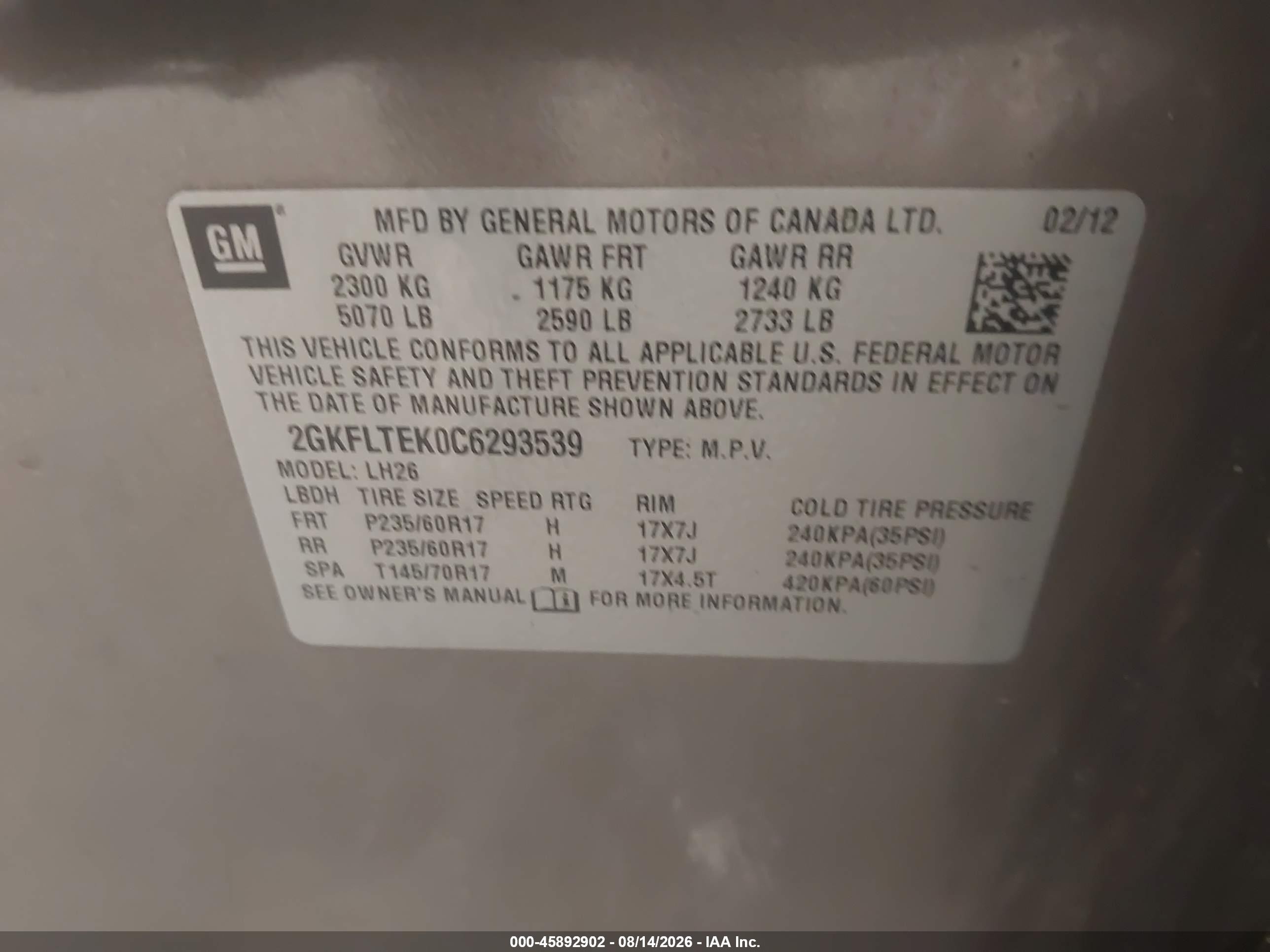 2012 Gmc Terrain Sle-2 Серый vin: 2GKFLTEK0C6293539