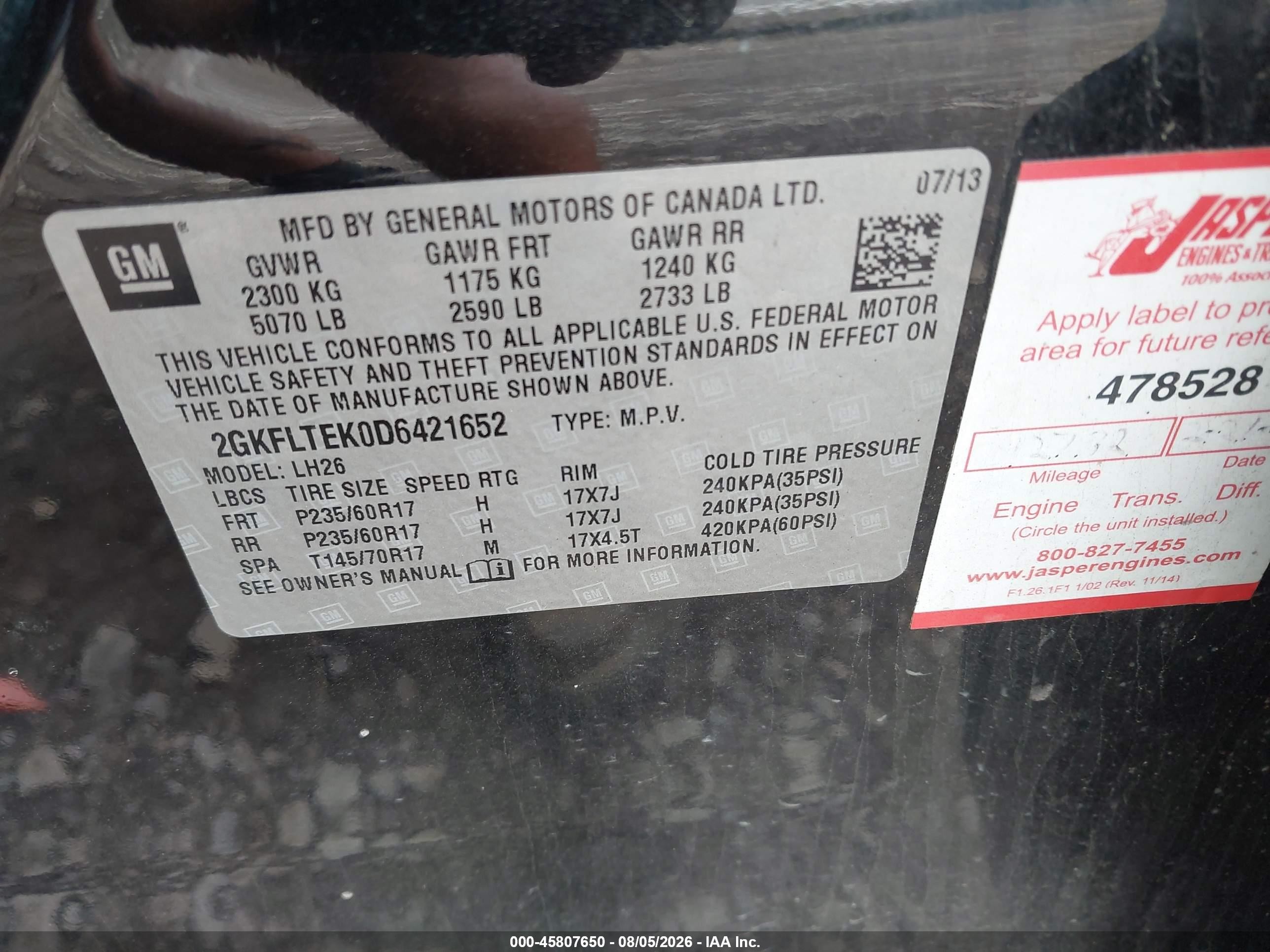 2013 Gmc Terrain Sle-2 Черный vin: 2GKFLTEK0D6421652