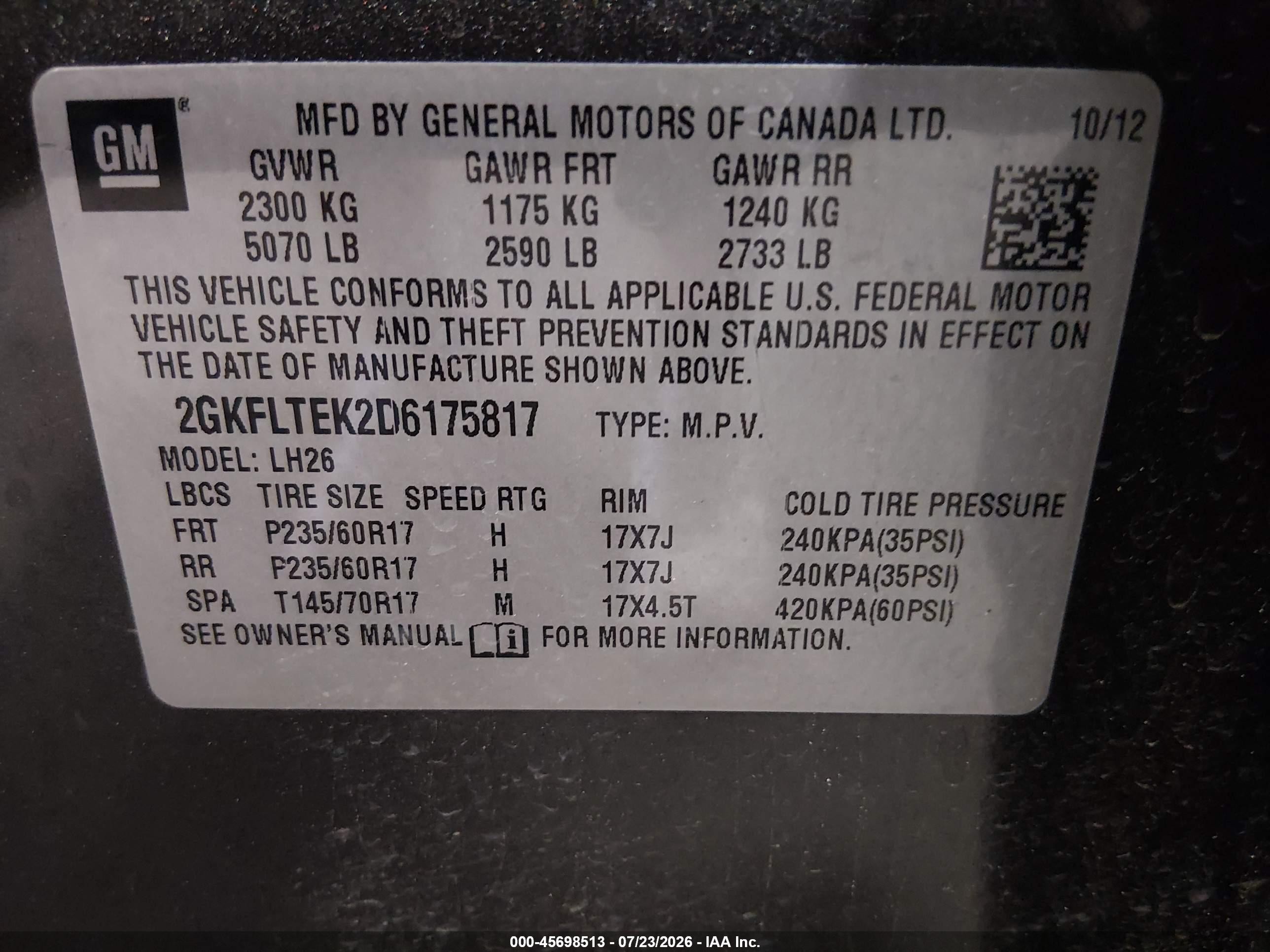 2013 Gmc Terrain Sle-2 Black vin: 2GKFLTEK2D6175817