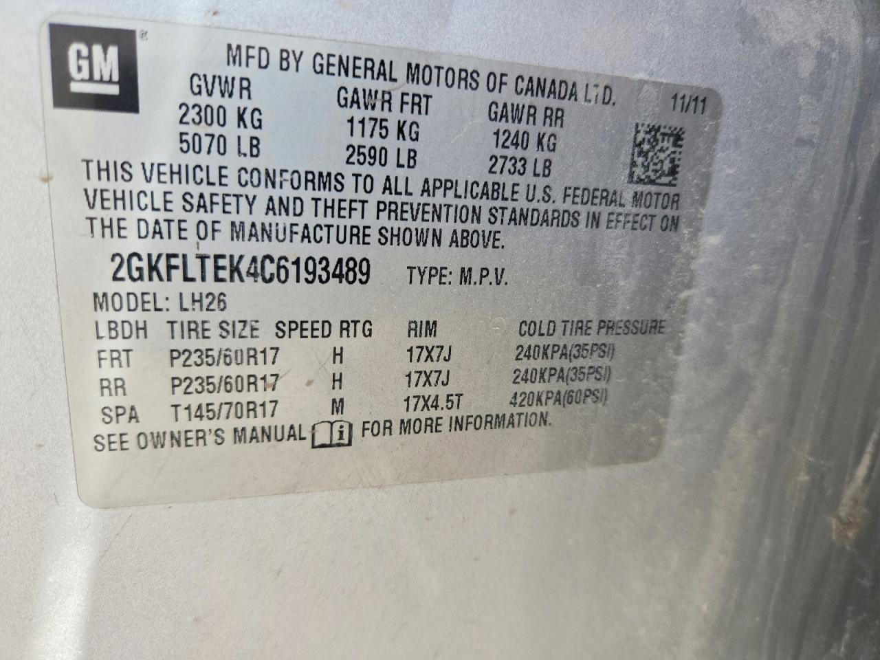 2012 Gmc Terrain Sle Silver vin: 2GKFLTEK4C6193489