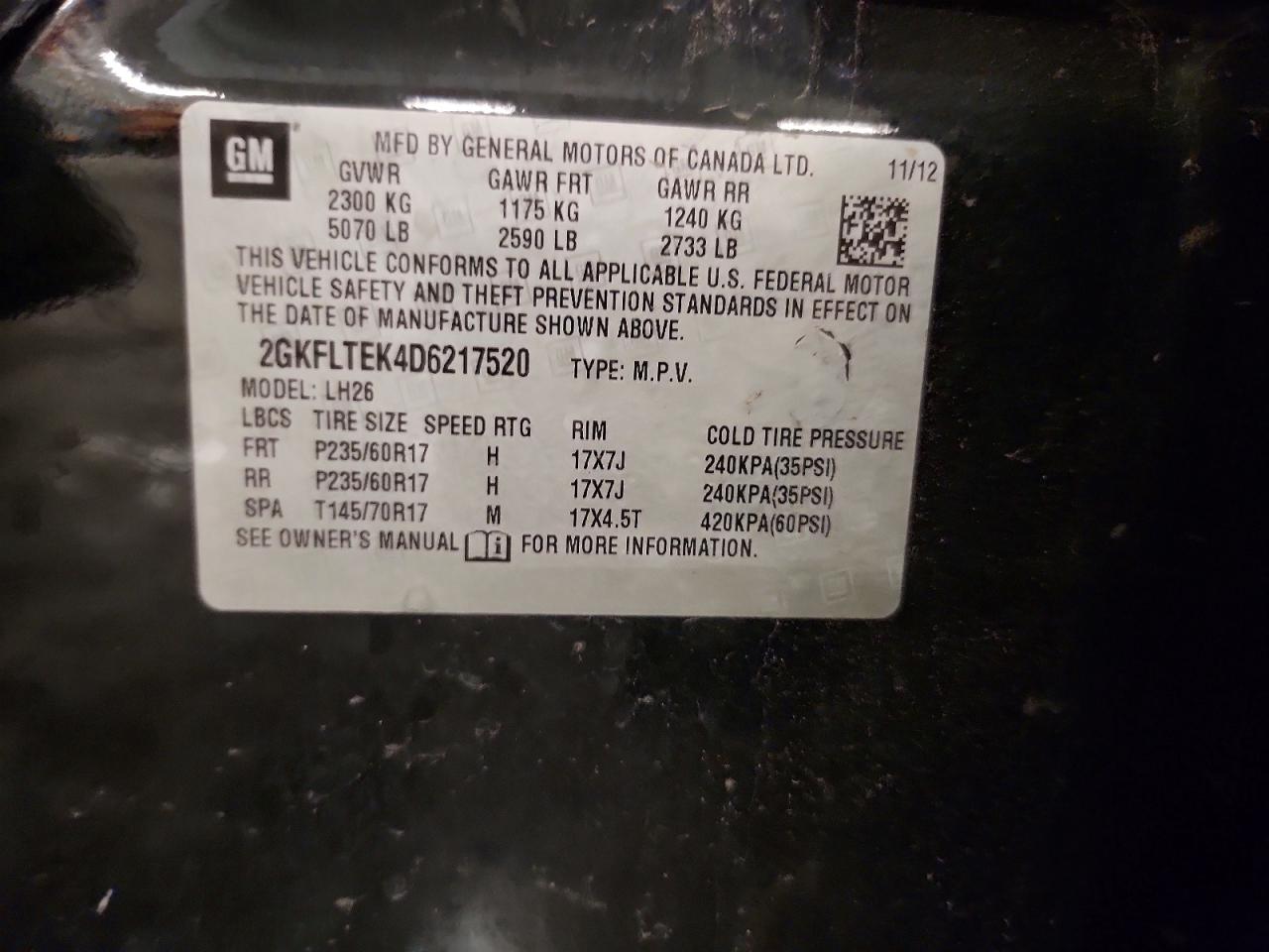 2013 Gmc Terrain Sle Черный vin: 2GKFLTEK4D6217520