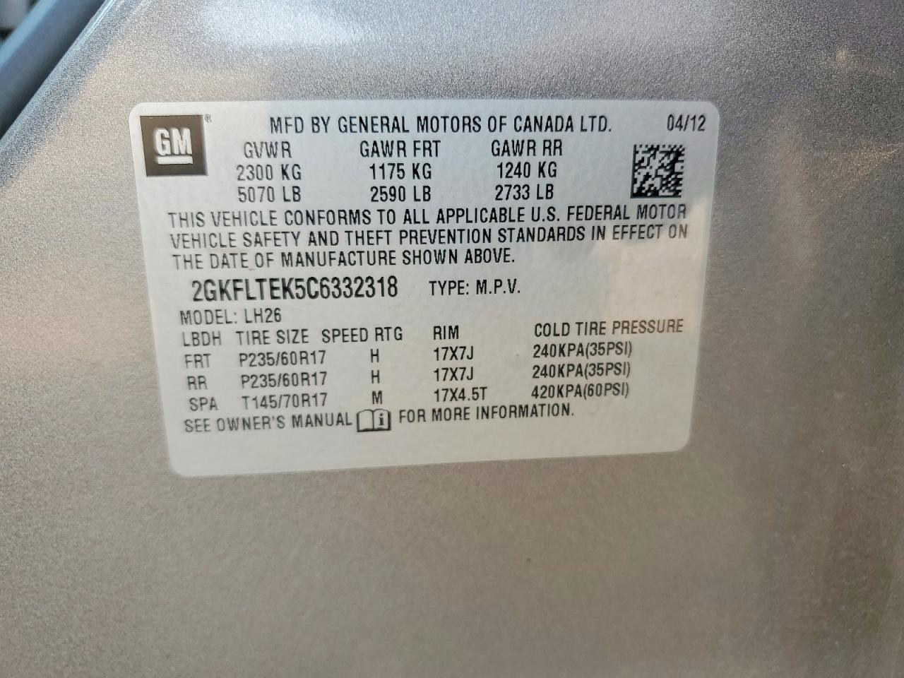 2012 Gmc Terrain Sle Gray vin: 2GKFLTEK5C6332318