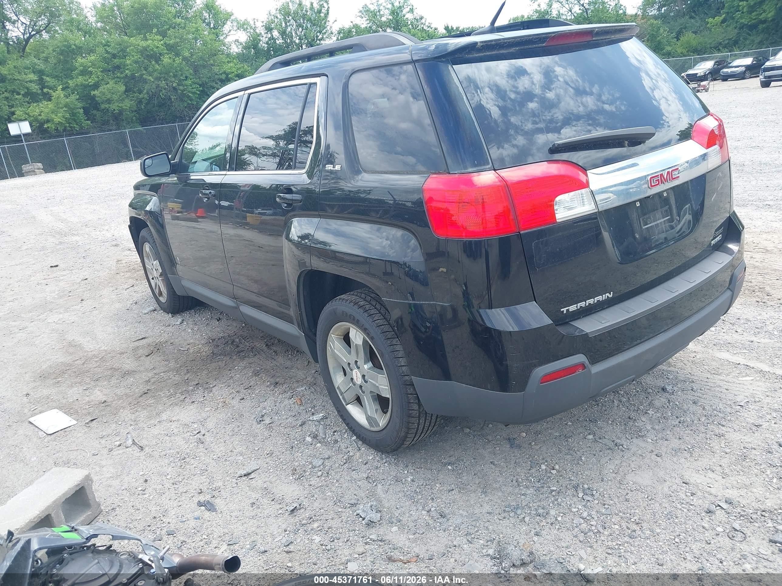 2012 Gmc Terrain Sle-2 Black vin: 2GKFLTEK5C6378294