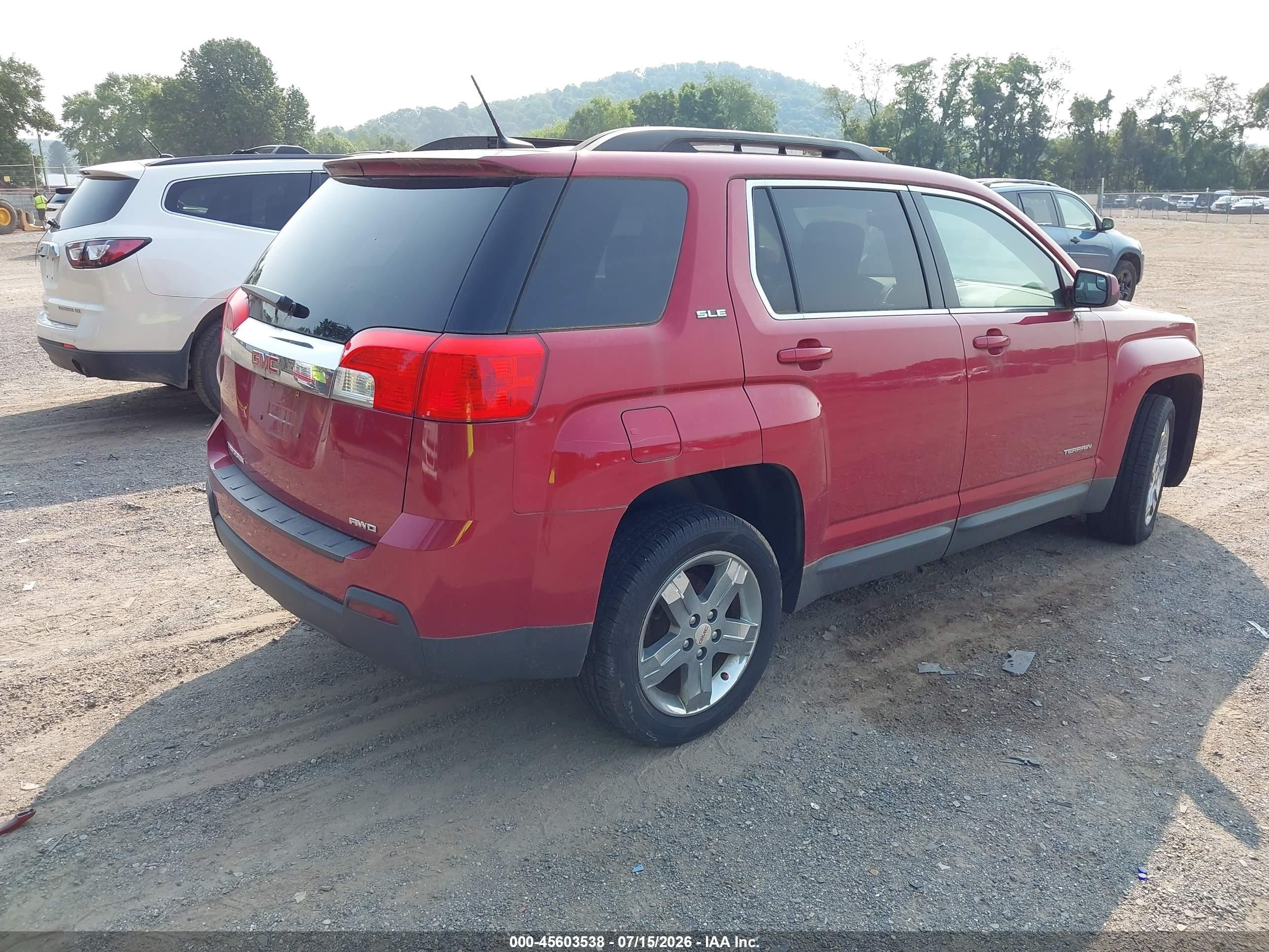 2013 Gmc Terrain Sle-2 Red vin: 2GKFLTEK7D6388763