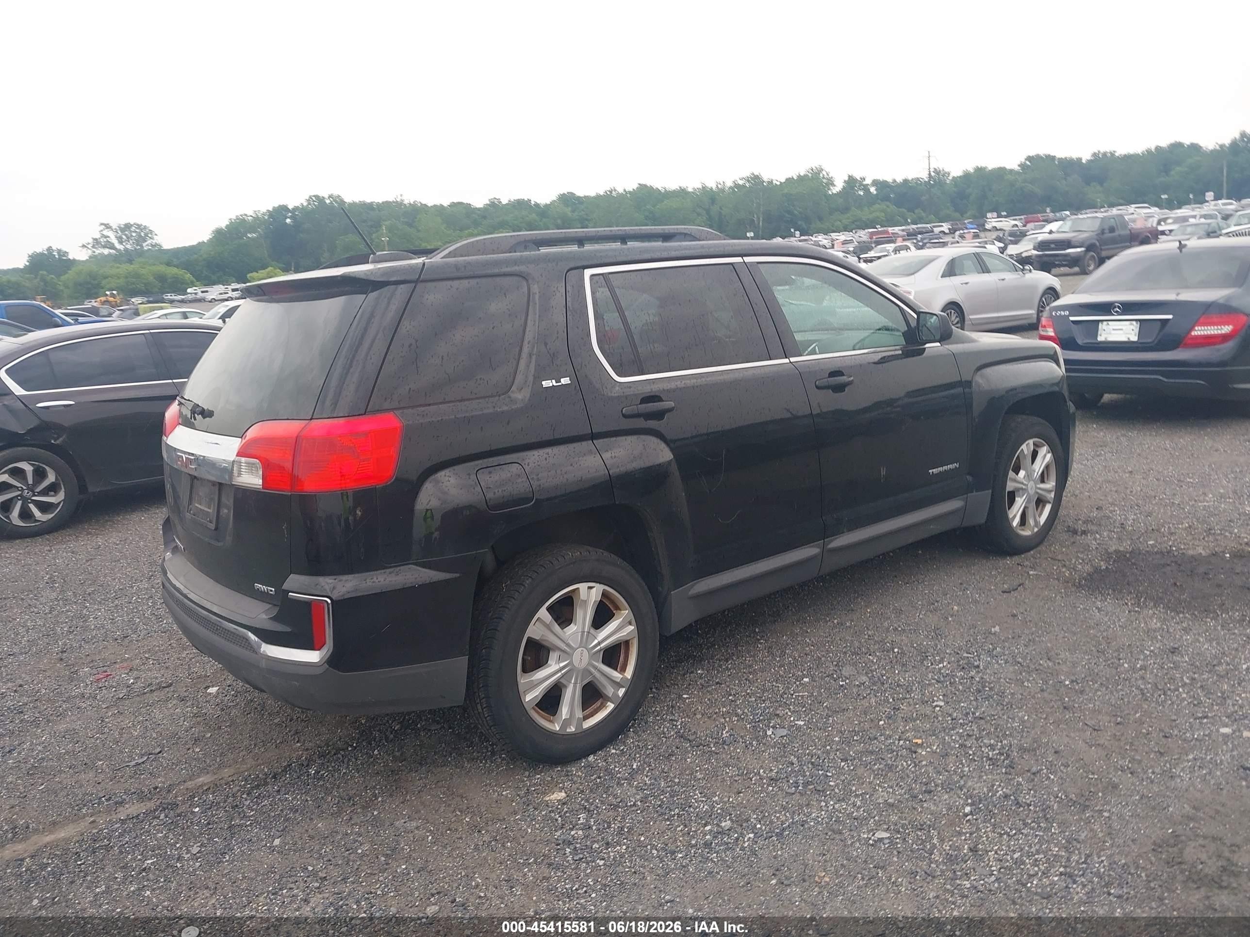 2017 Gmc Terrain Sle-2 Black vin: 2GKFLTEKXH6179183
