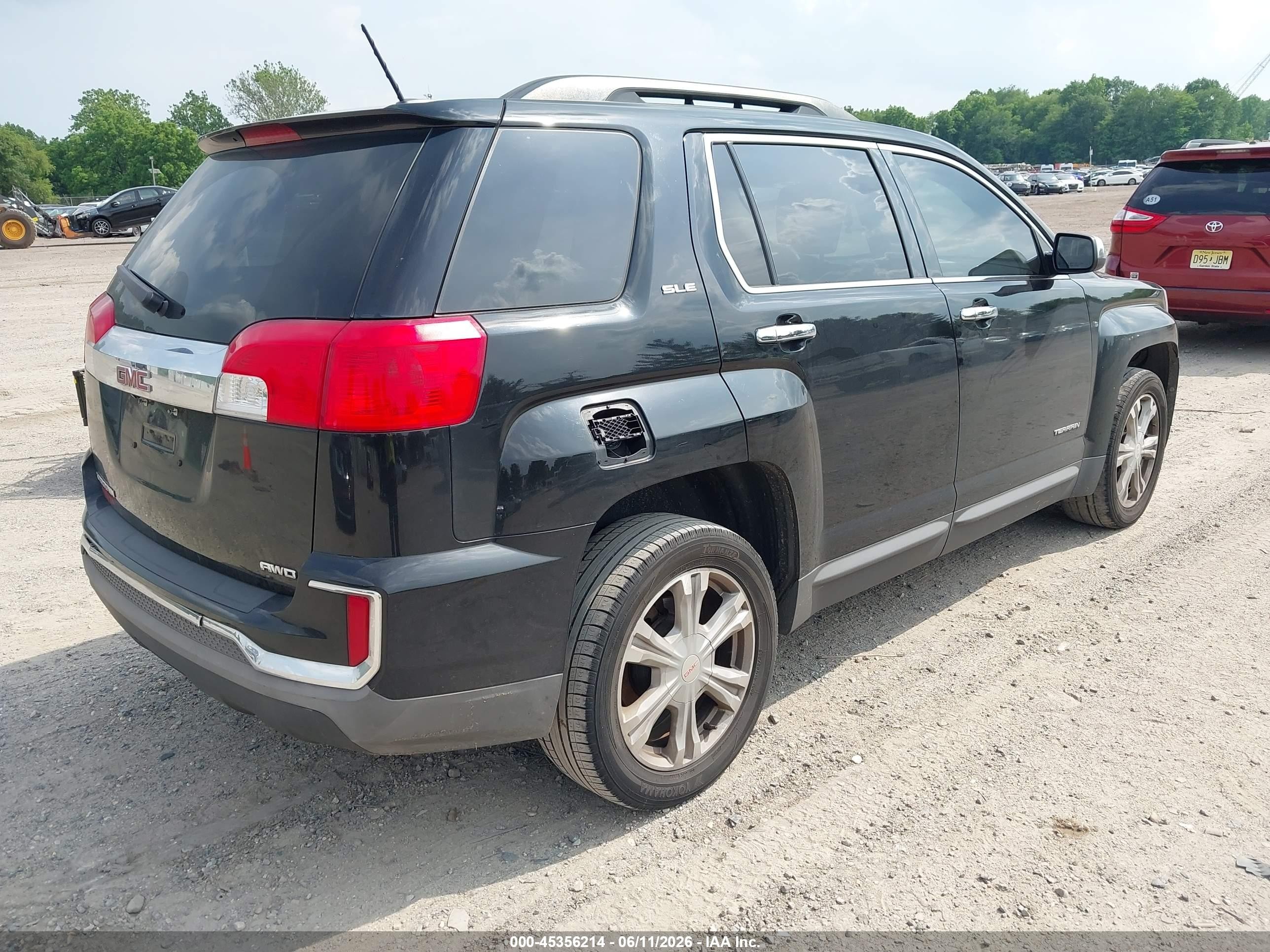 2017 Gmc Terrain Sle-2 Black vin: 2GKFLTEKXH6286105