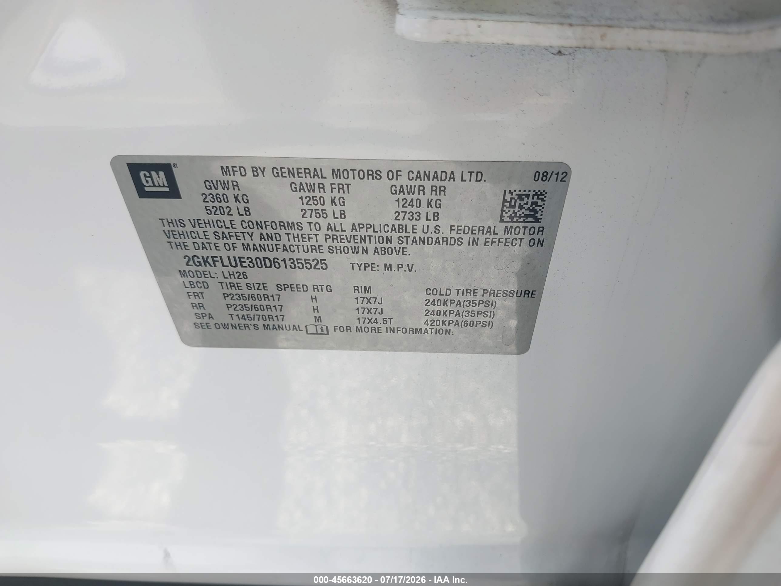 2013 Gmc Terrain Slt-1 White vin: 2GKFLUE30D6135525