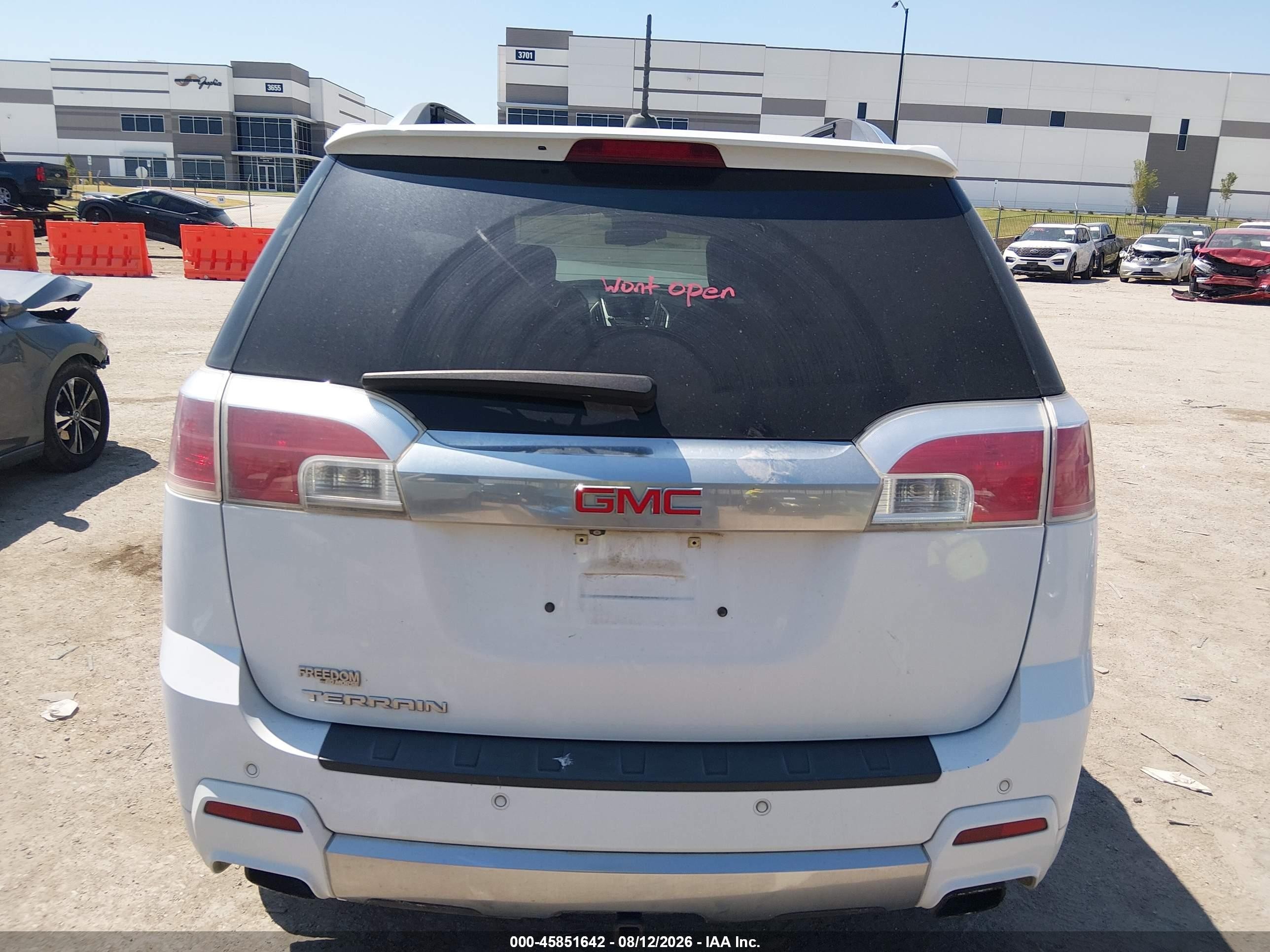 2015 Gmc Terrain Denali White vin: 2GKFLUE31F6297649