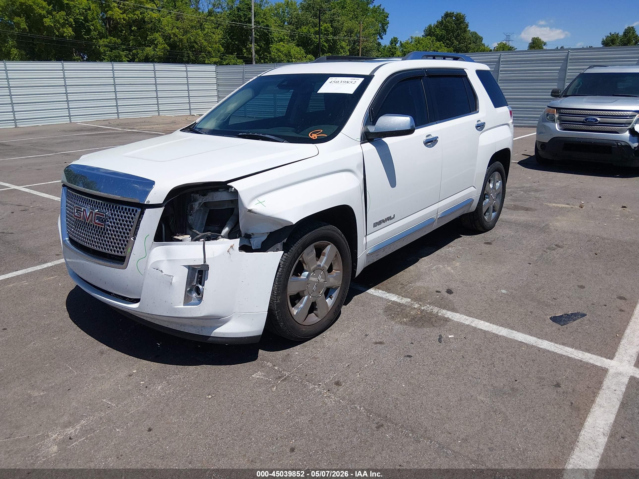 2014 Gmc Terrain Denali White vin: 2GKFLUE34E6159392
