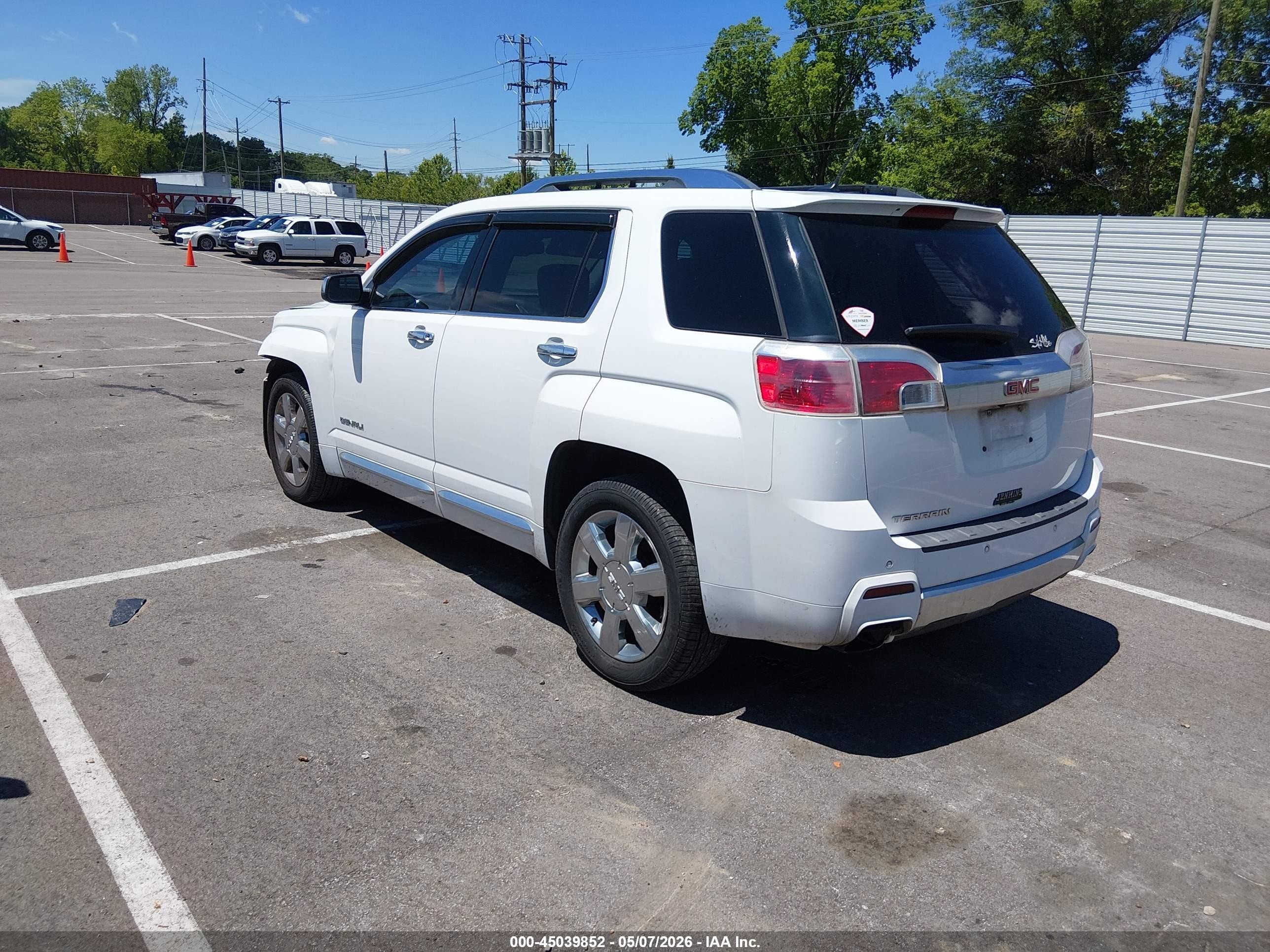 2014 Gmc Terrain Denali White vin: 2GKFLUE34E6159392