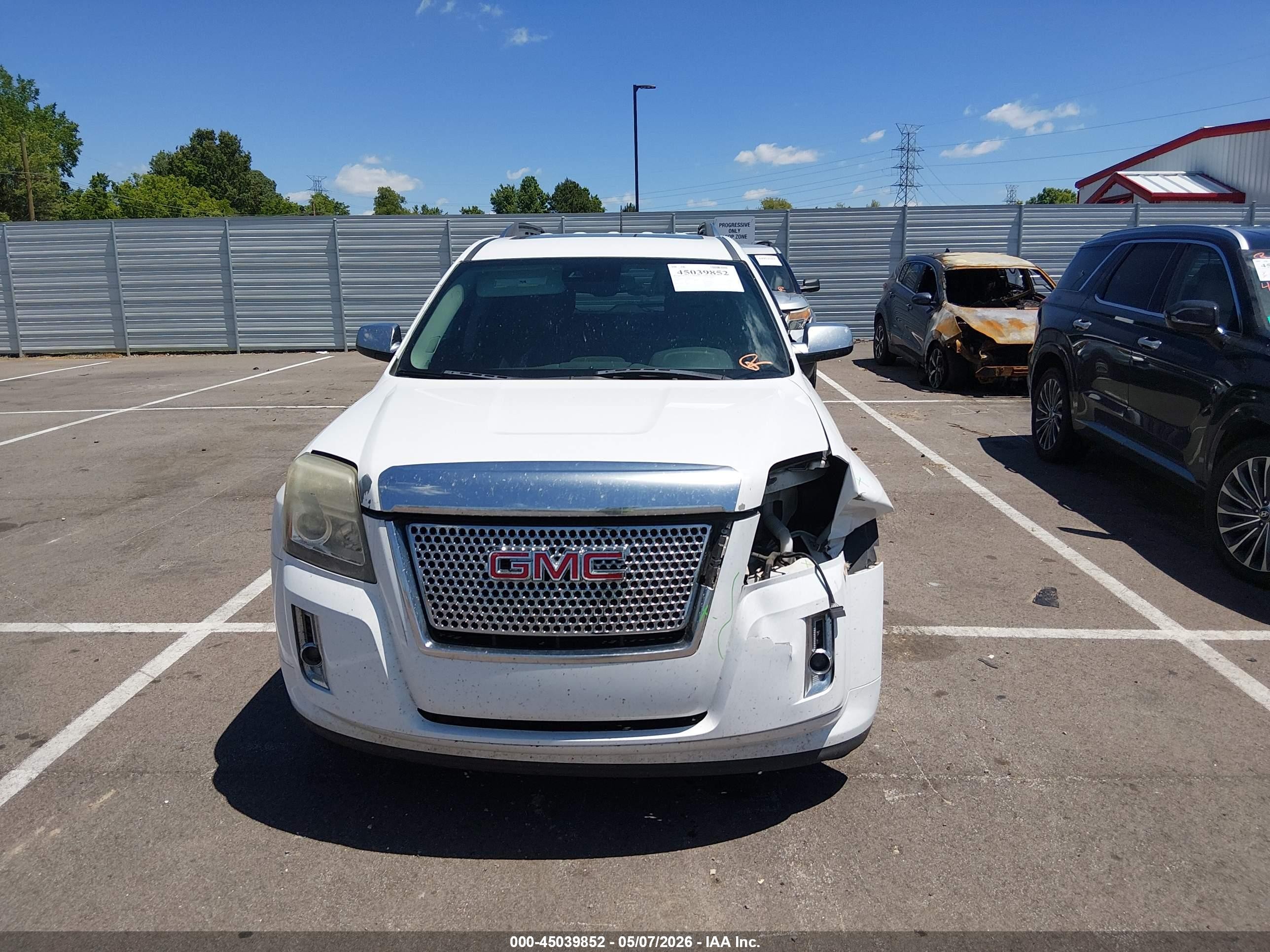 2014 Gmc Terrain Denali White vin: 2GKFLUE34E6159392