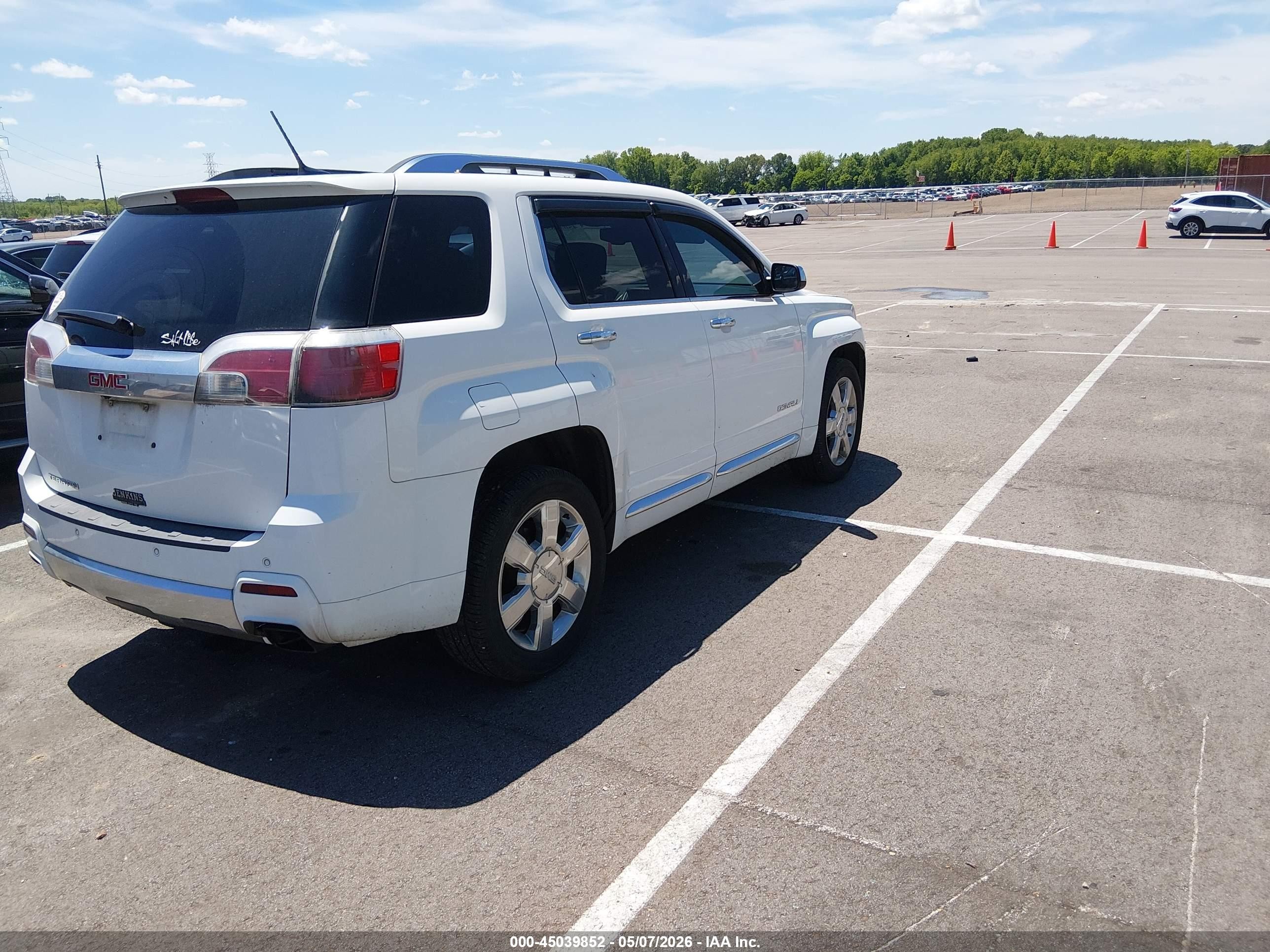 2014 Gmc Terrain Denali White vin: 2GKFLUE34E6159392