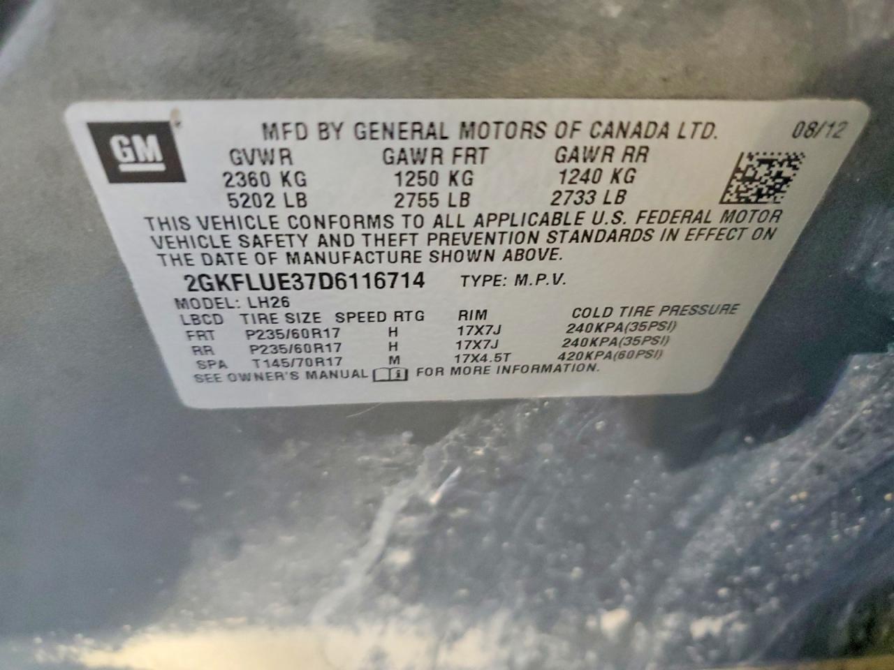 2013 Gmc Terrain Slt Gray vin: 2GKFLUE37D6116714