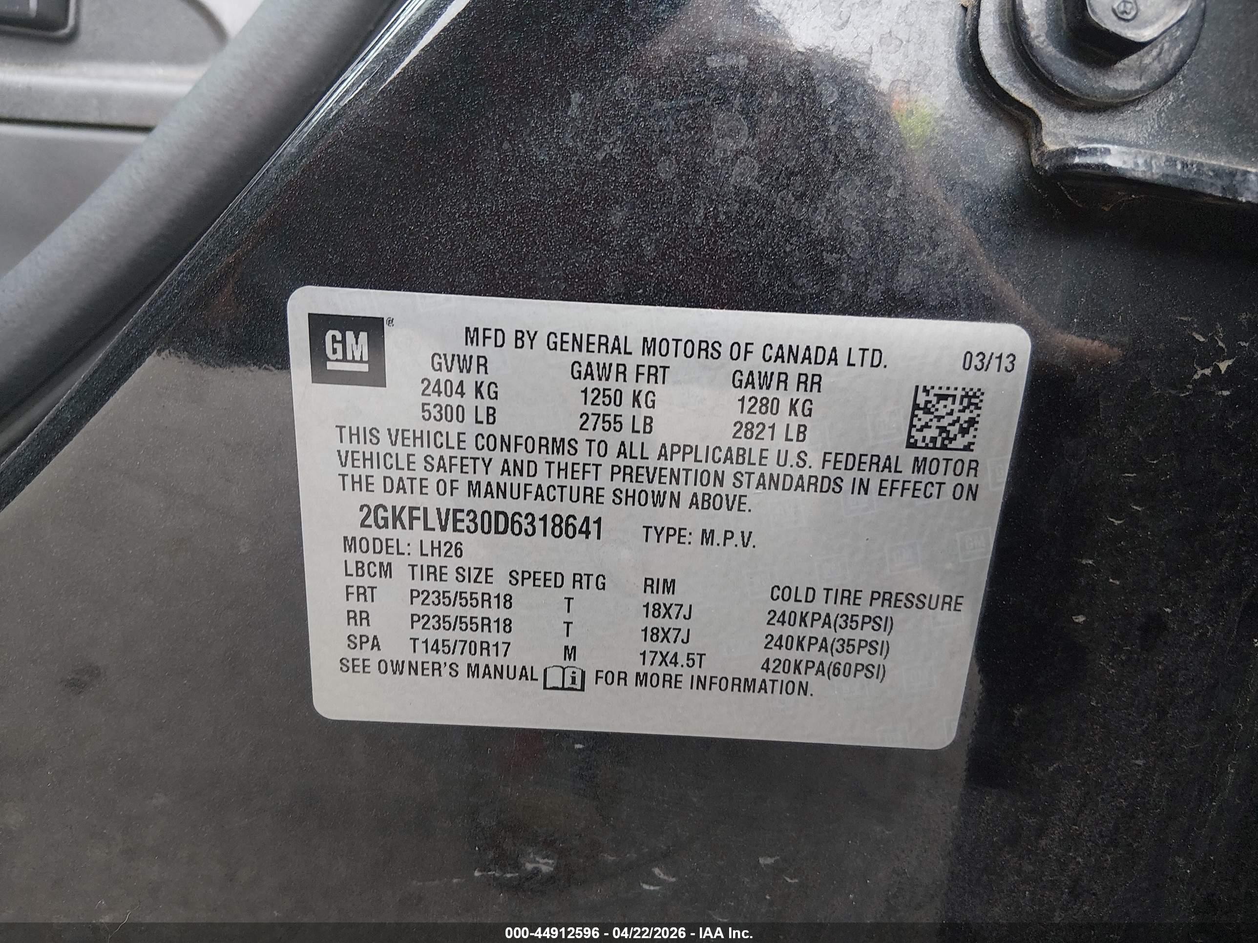 2013 Gmc Terrain Slt-1 Black vin: 2GKFLVE30D6318641