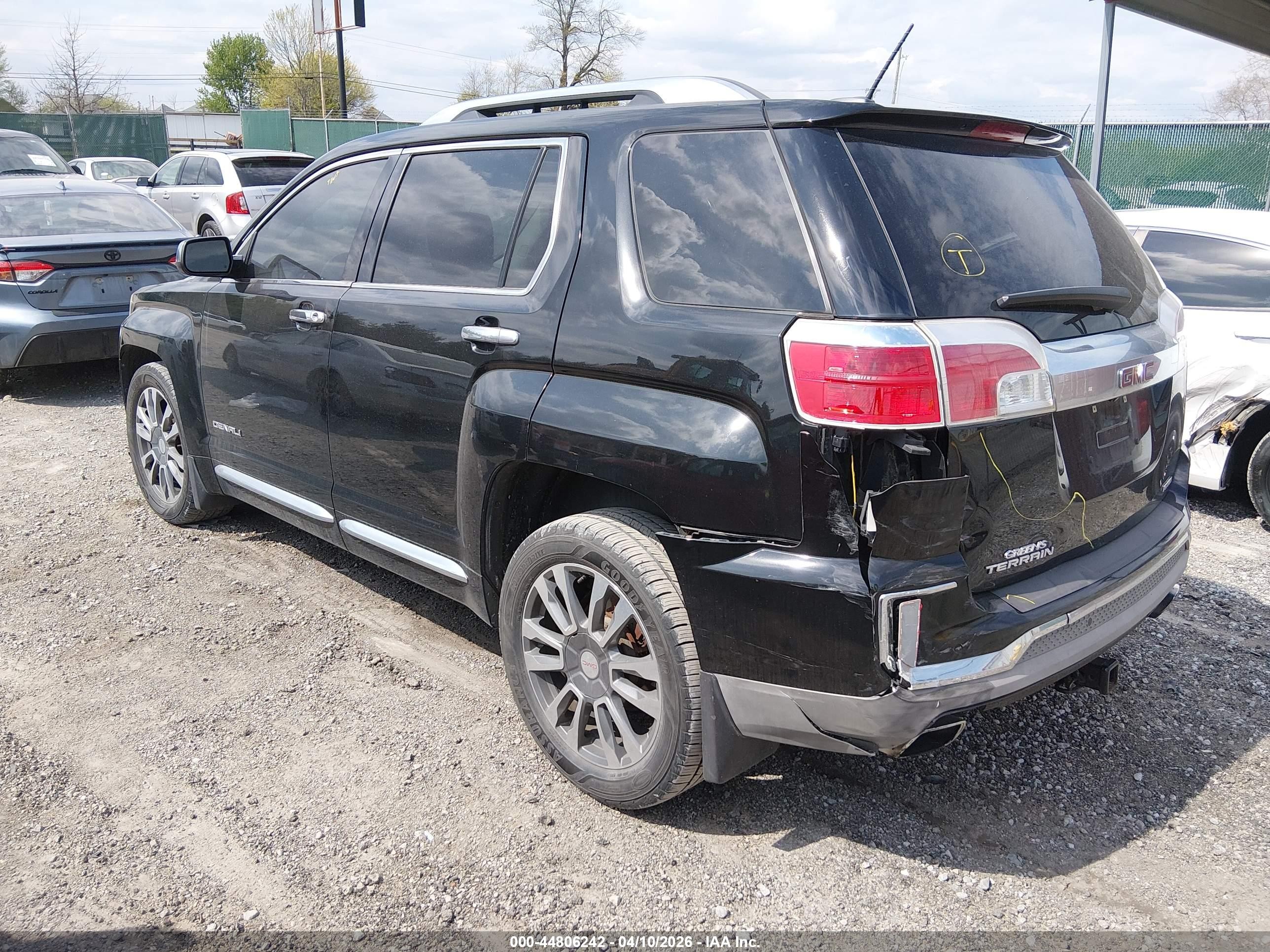 2016 Gmc Terrain Denali Черный vin: 2GKFLVE34G6160065
