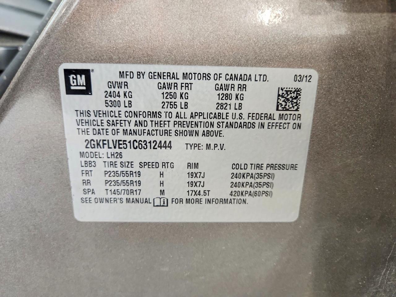 2012 Gmc Terrain Slt Gray vin: 2GKFLVE51C6312444