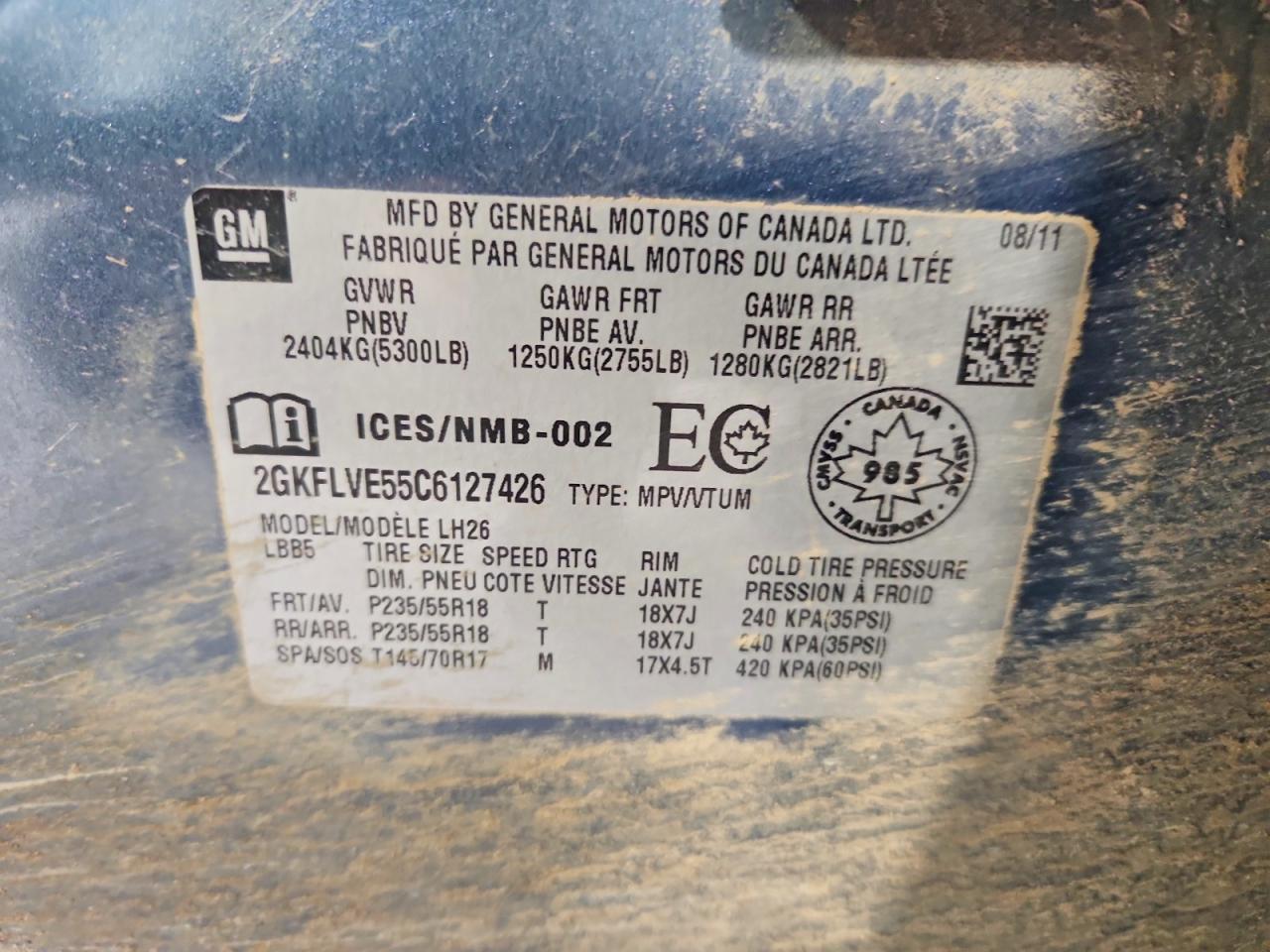 2012 Gmc Terrain Slt Blue vin: 2GKFLVE55C6127426