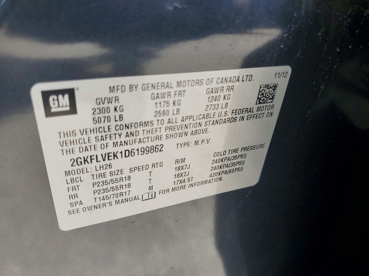 2013 Gmc Terrain Slt Gray vin: 2GKFLVEK1D6199862
