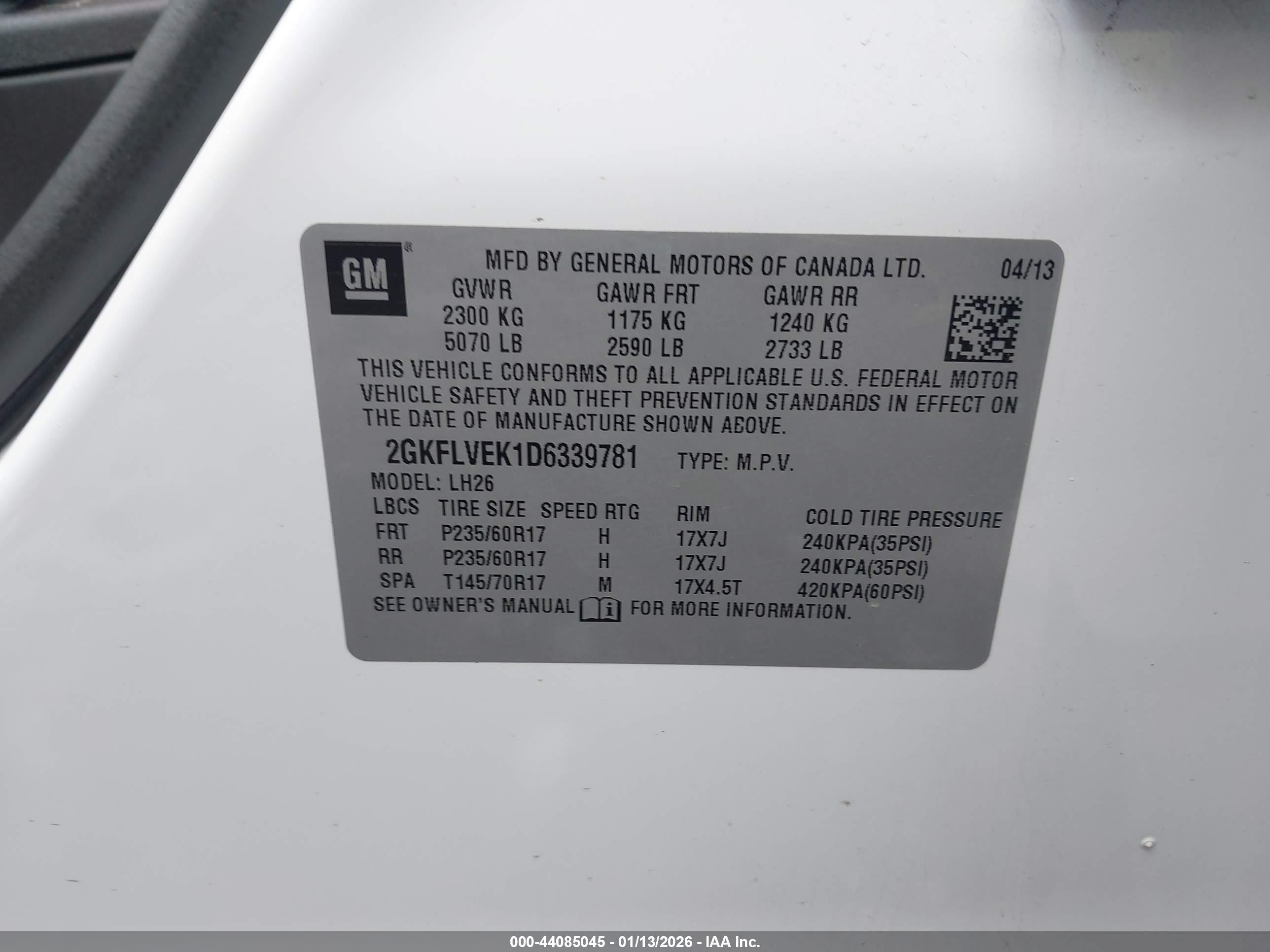 2013 Gmc Terrain Slt-1 White vin: 2GKFLVEK1D6339781
