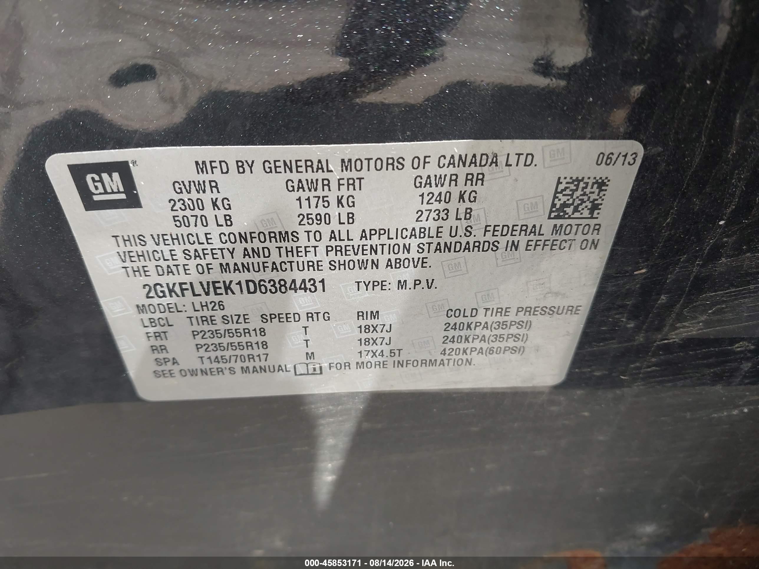 2013 Gmc Terrain Slt-1 Black vin: 2GKFLVEK1D6384431