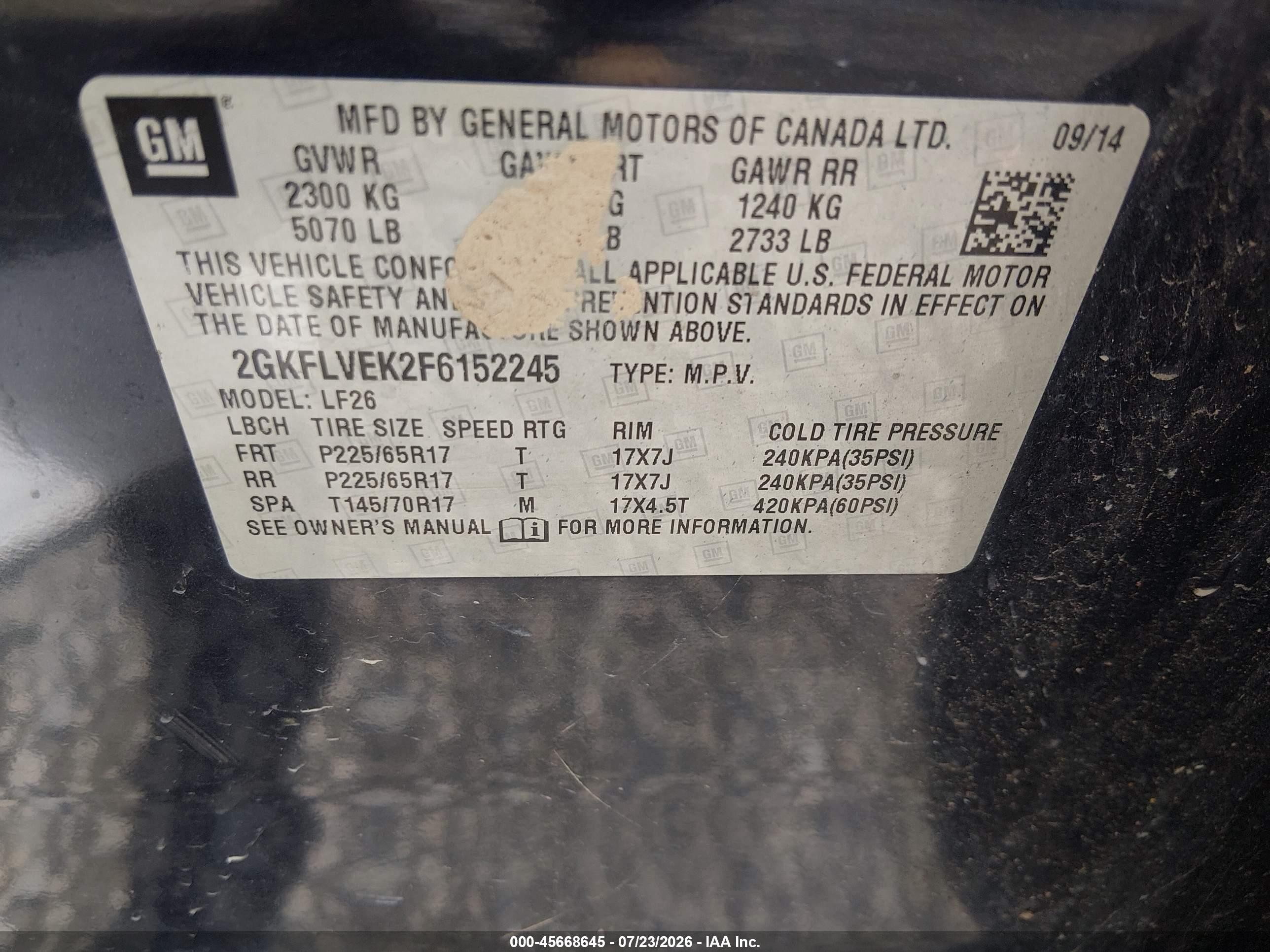 2015 Gmc Terrain Sle-1 Blue vin: 2GKFLVEK2F6152245