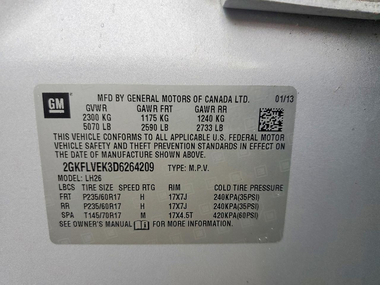 2013 Gmc Terrain Sle 1 Silver vin: 2GKFLVEK3D6264209