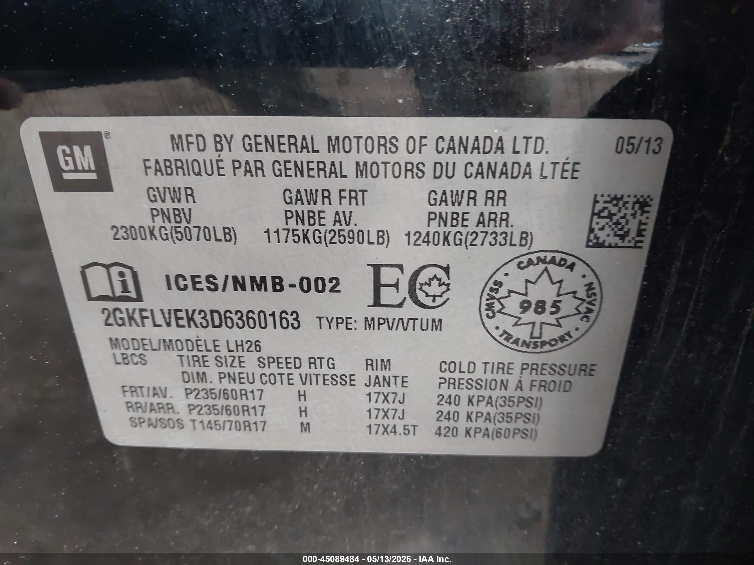 2013 Gmc Terrain Slt-1 Black vin: 2GKFLVEK3D6360163
