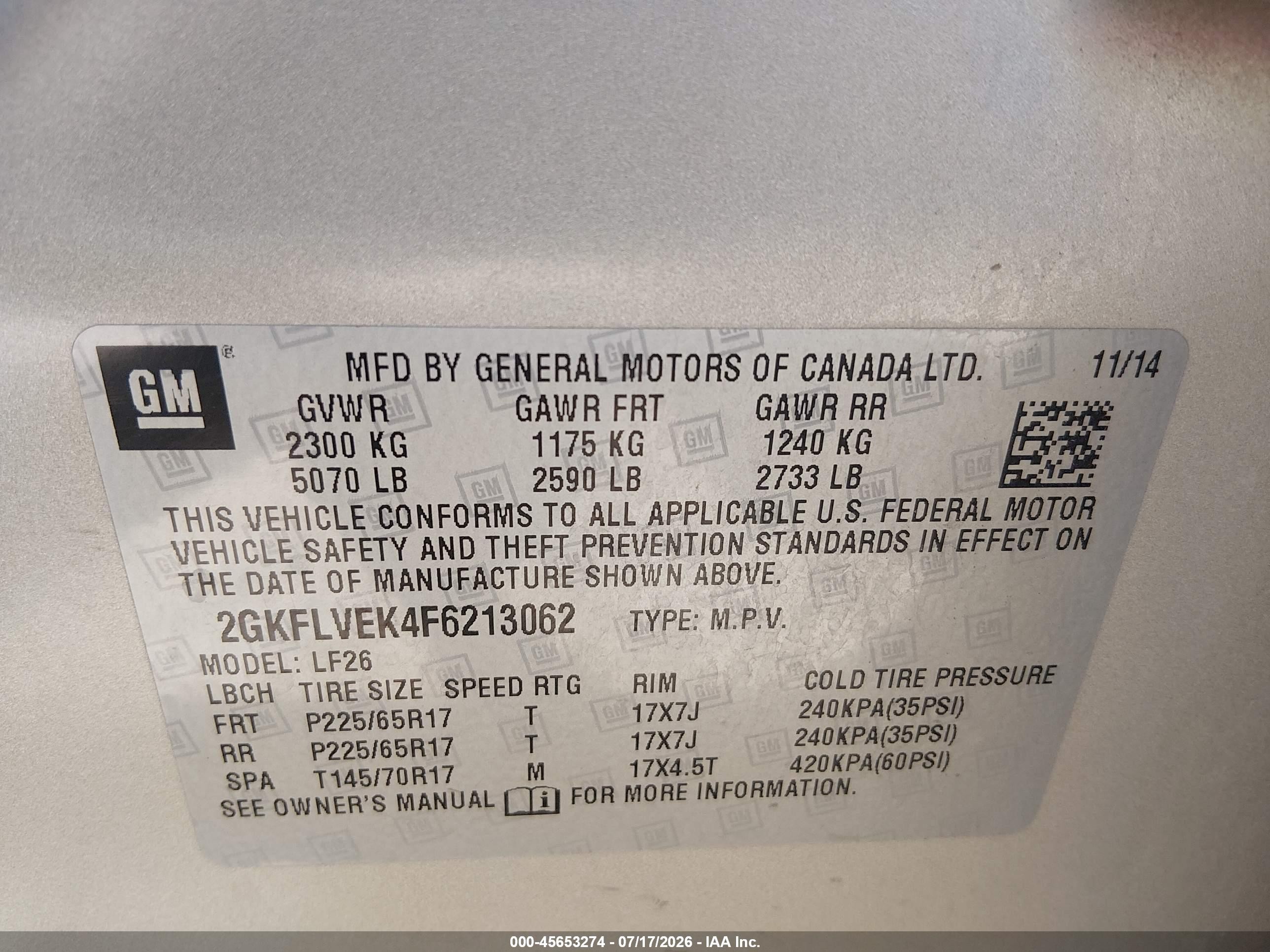 2015 Gmc Terrain Sle-1 Gold vin: 2GKFLVEK4F6213062