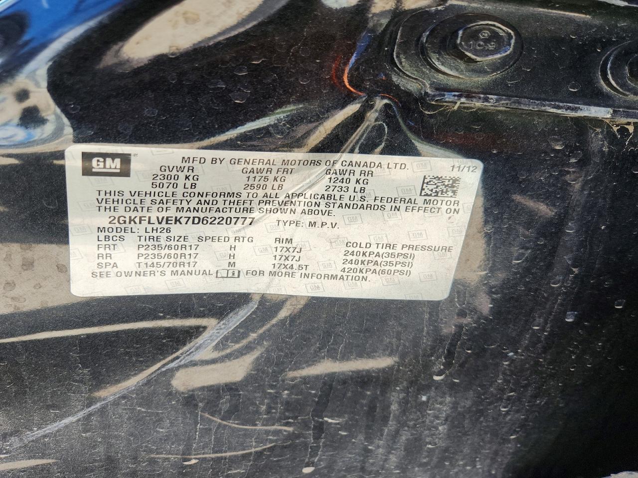 2013 Gmc Terrain Slt Black vin: 2GKFLVEK7D6220777