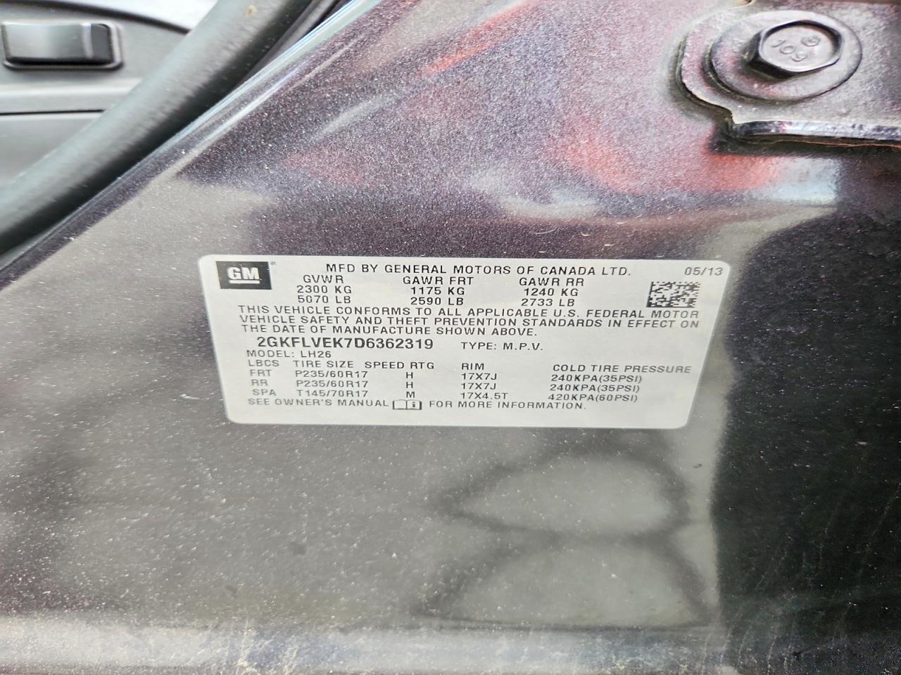 2013 Gmc Terrain Slt Gray vin: 2GKFLVEK7D6362319