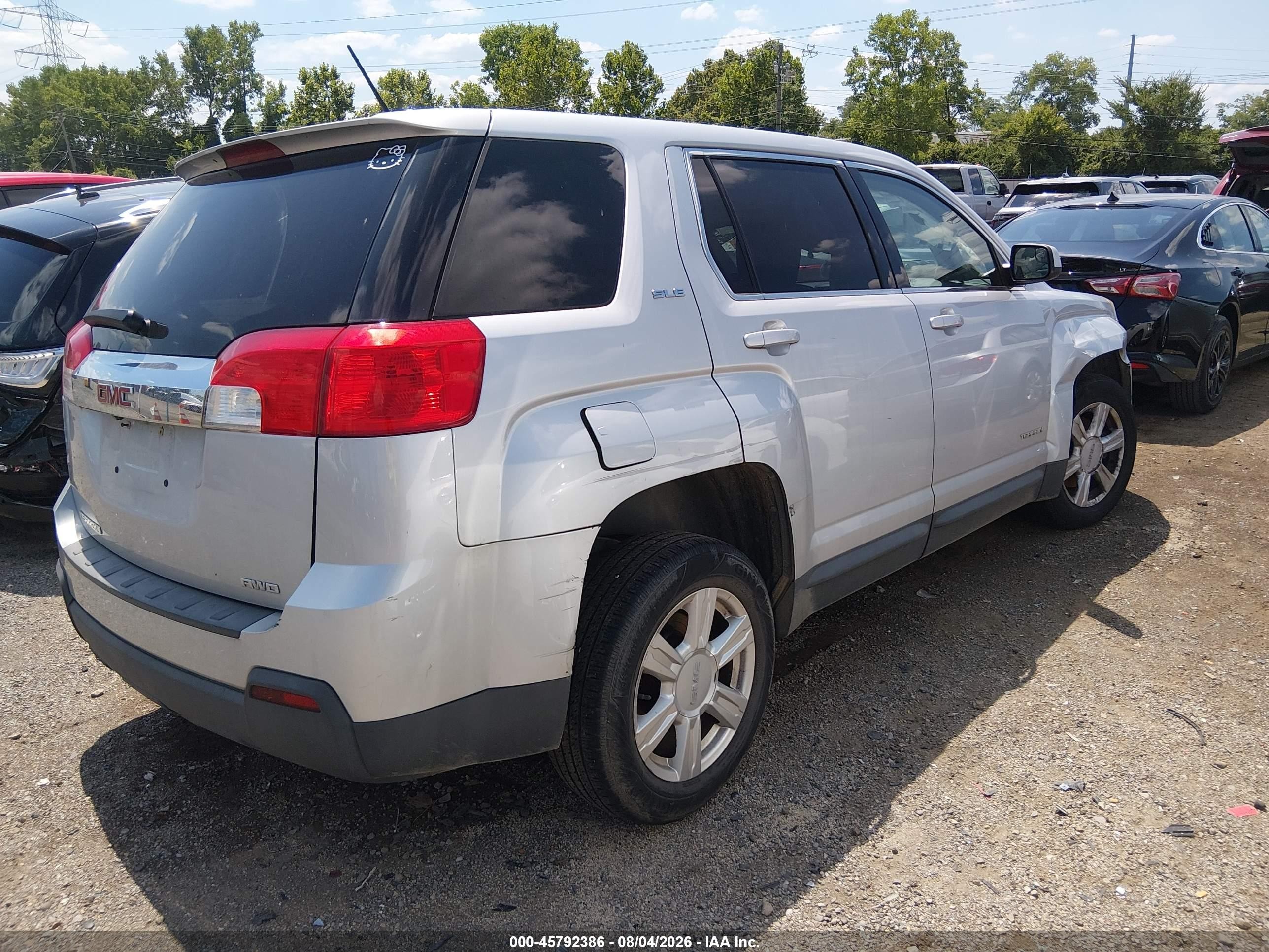 2014 Gmc Terrain Sle-1 Silver vin: 2GKFLVEK8E6277409