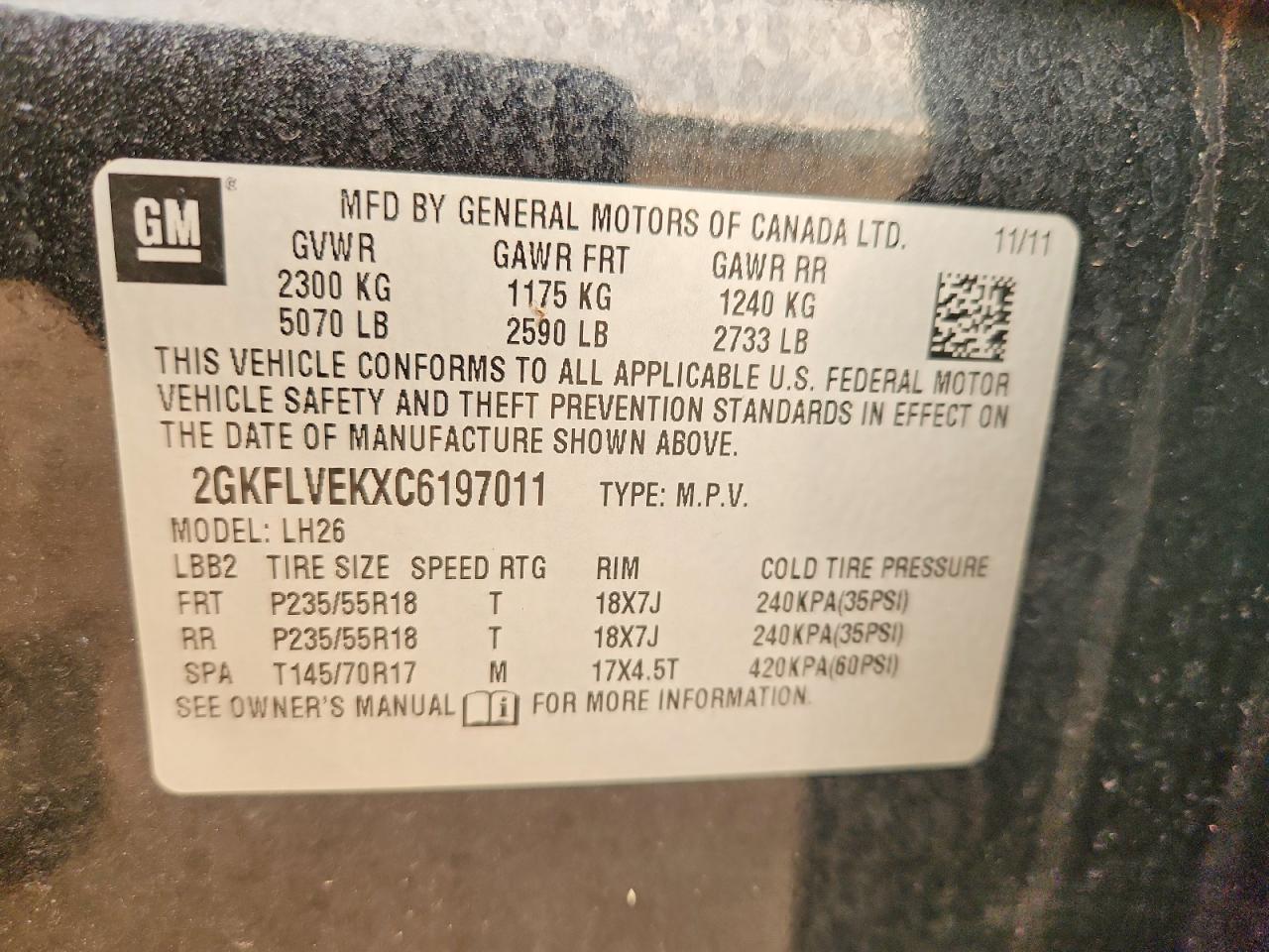 2012 Gmc Terrain Slt Black vin: 2GKFLVEKXC6197011