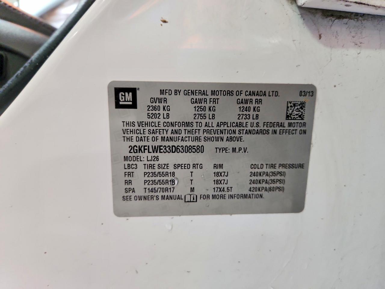 2013 Gmc Terrain Slt Белый vin: 2GKFLWE33D6308580