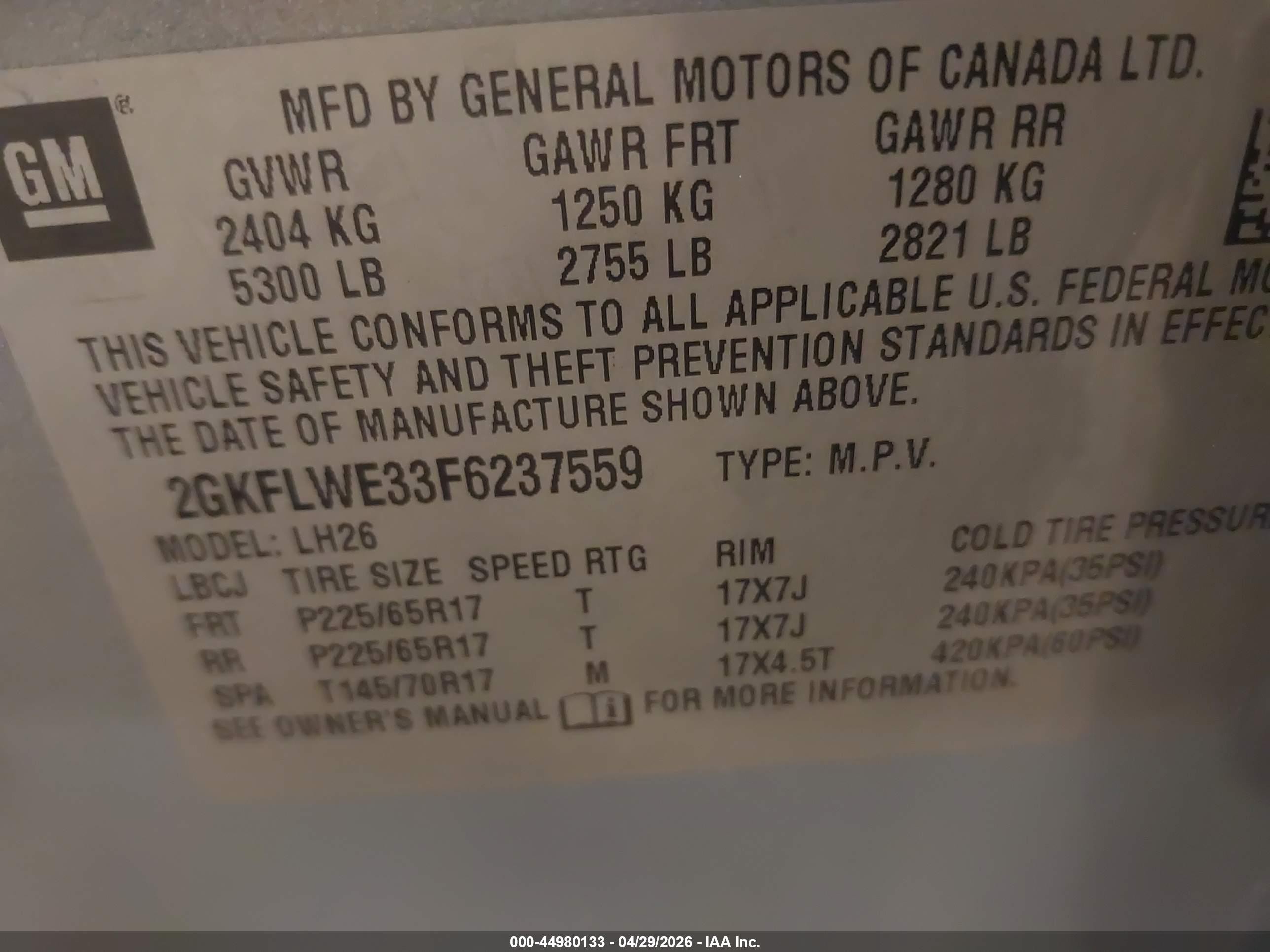 2015 Gmc Terrain Sle-2 Light Blue vin: 2GKFLWE33F6237559