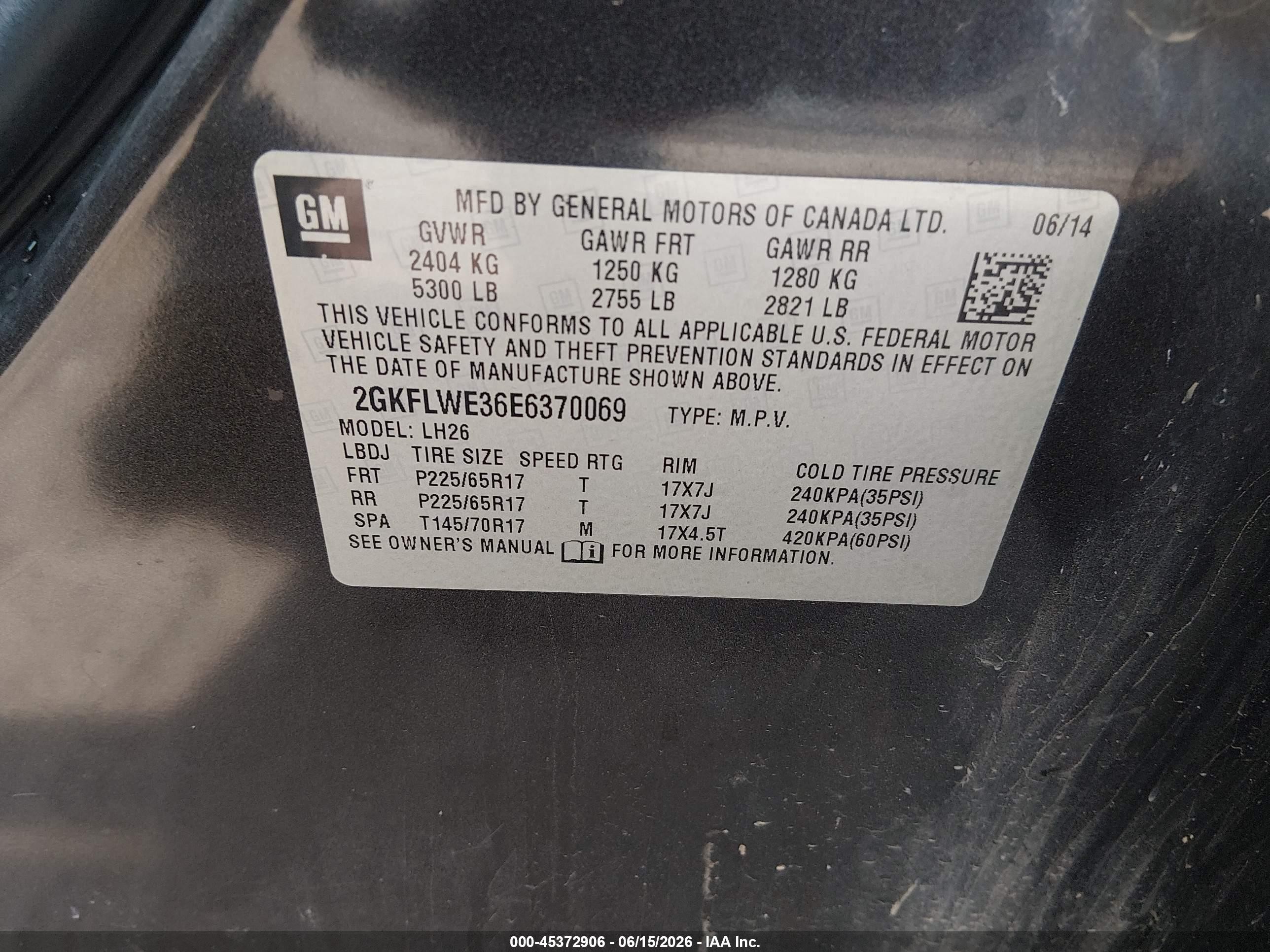 2014 Gmc Terrain Sle-2 Gray vin: 2GKFLWE36E6370069