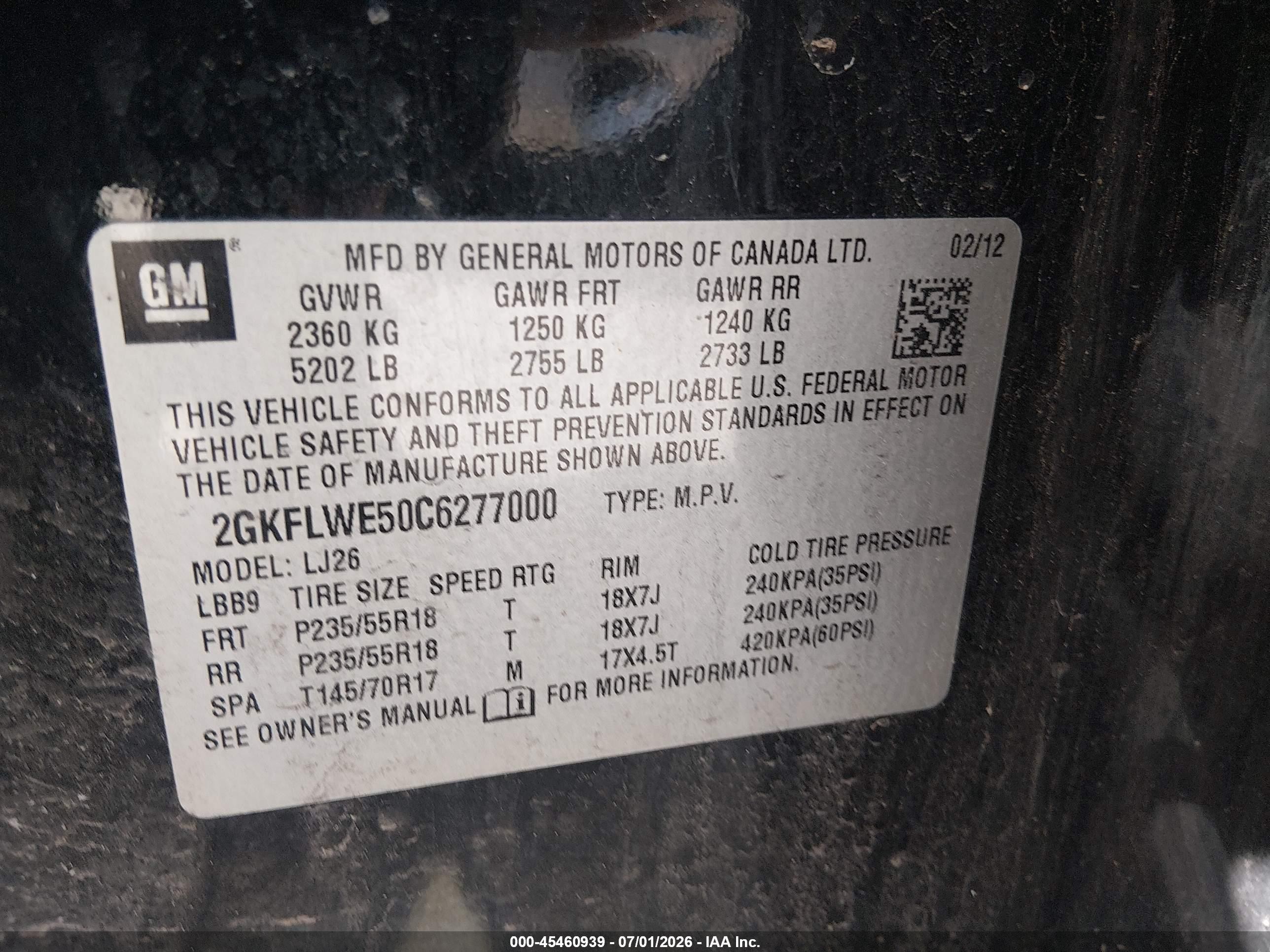 2012 Gmc Terrain Slt-2 Black vin: 2GKFLWE50C6277000